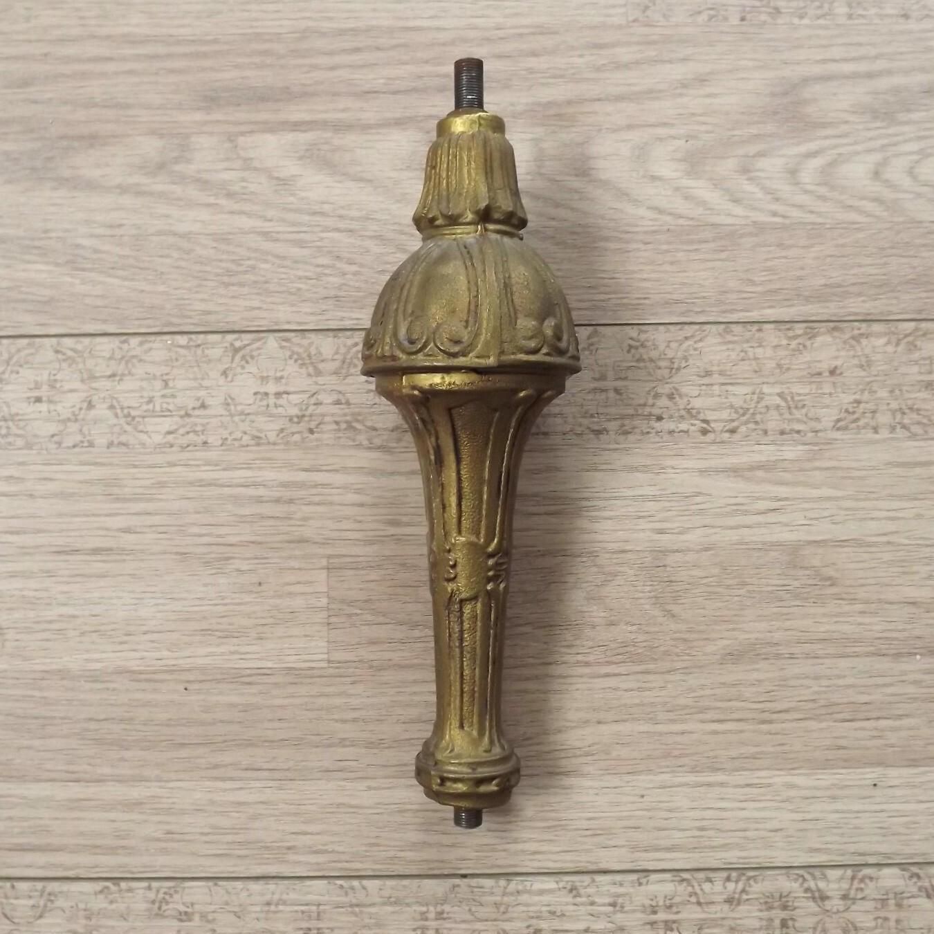 Colonne centrale de lustre bronze vintage français, pièce de remplacement d'époque. Pièces détachées pour lustres vintage français.