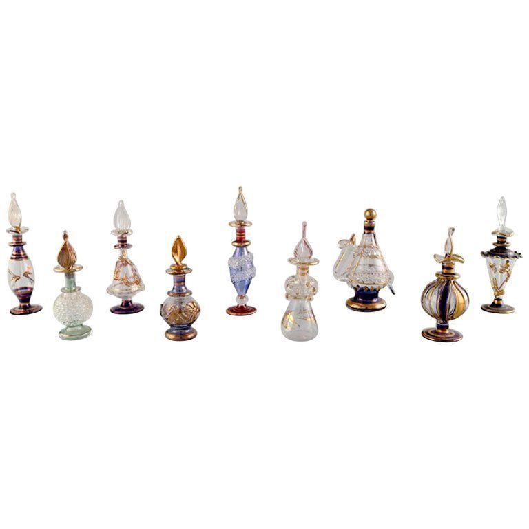 Large Collection Of Italian Flacons In Mouth Blown Art Glass, 1930s 1940s