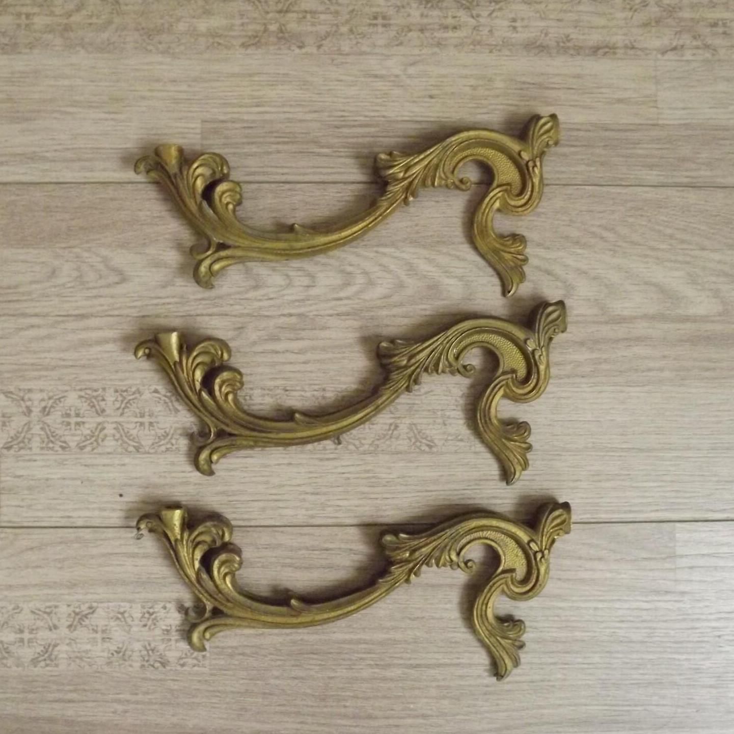 photo furniture Set Of 6 French Antique Bronze Chandelier Arms Scroll Design Acanthus Leaf   French Vintage Chandelier Replacement Parts.