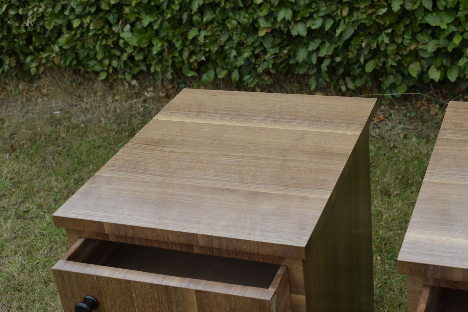 photo furniture Pair Of Art Deco Walnut Bedside Chests