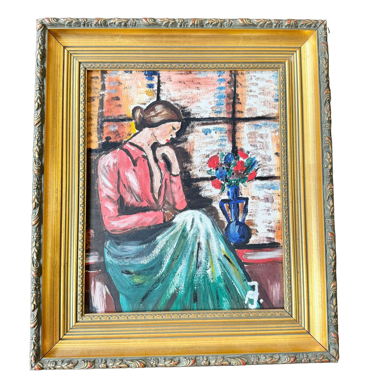 A Moment Within. Vintage Swedish Oil Painting 1977.