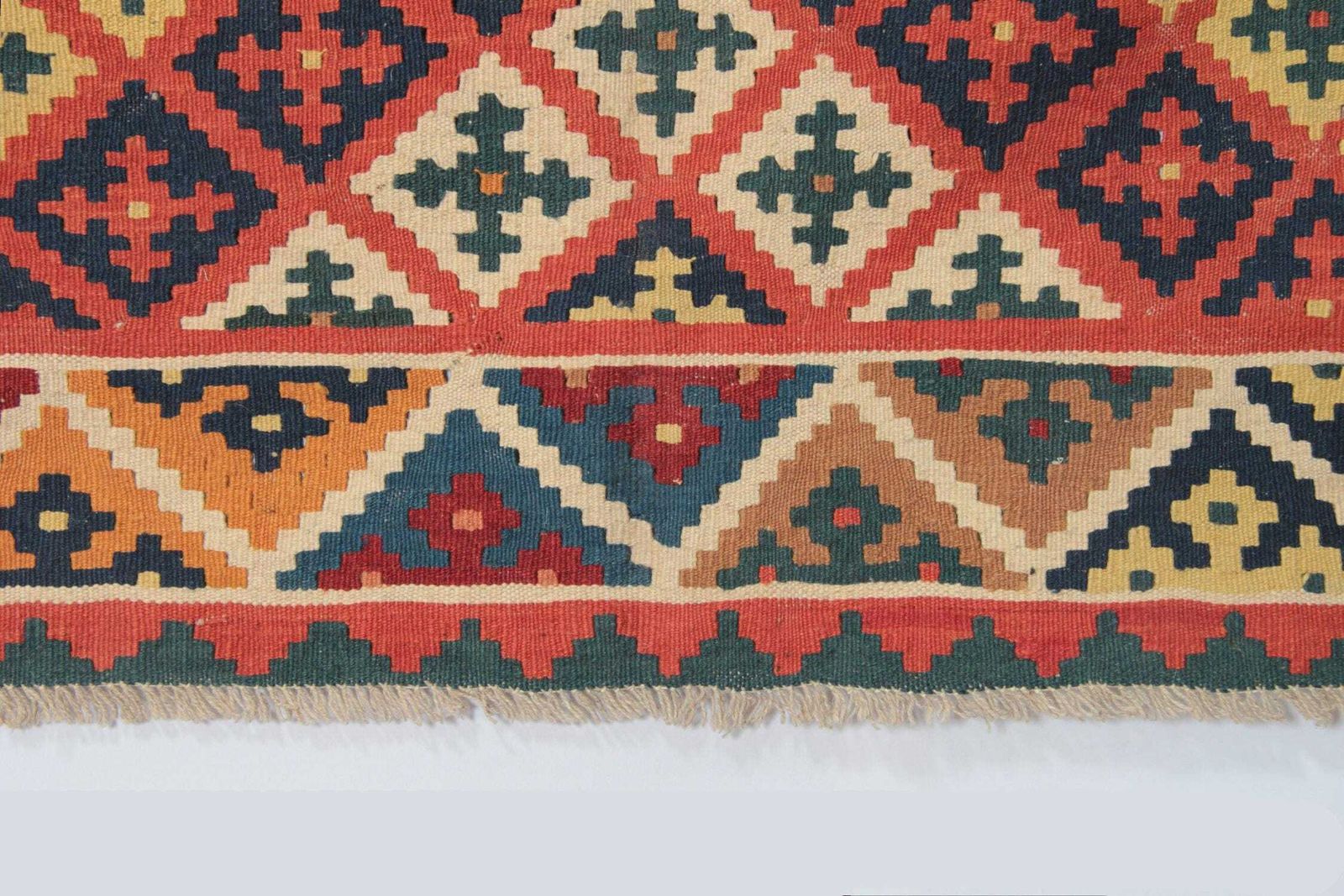 Vintage Kilim Rug: 1950s Wool Flatweave, Geometric Tribal Design (300 × 147 Cm) photo 4600.0