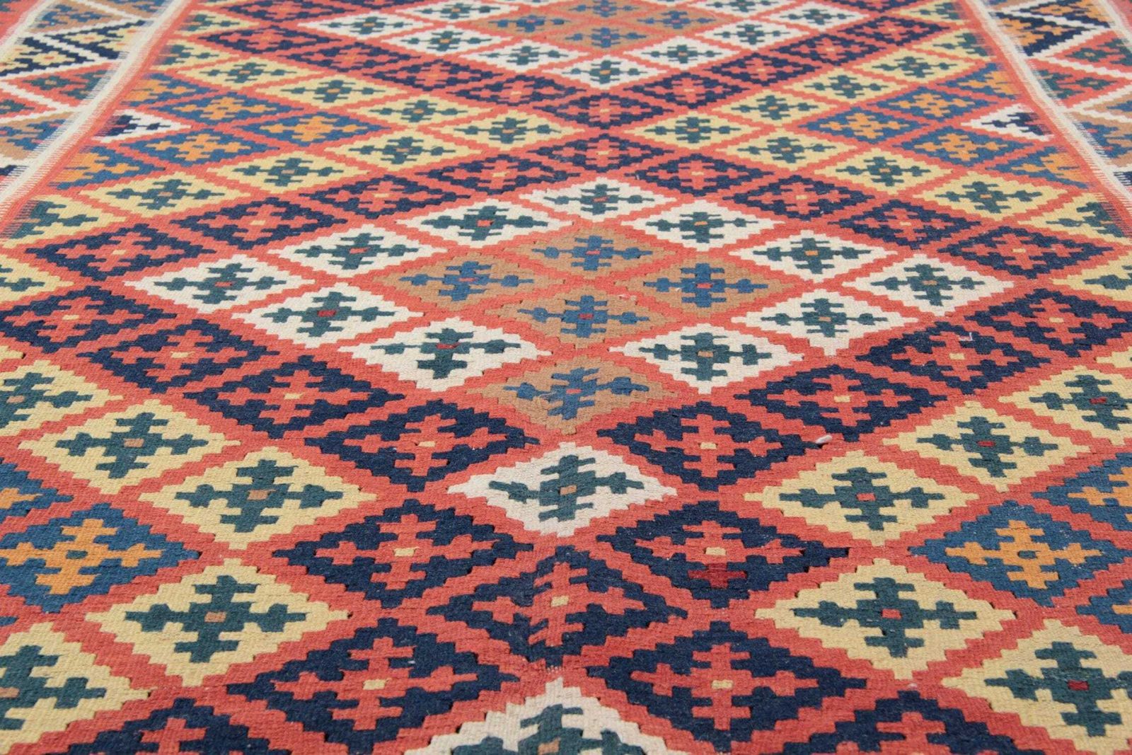 Vintage Kilim Rug: 1950s Wool Flatweave, Geometric Tribal Design (300 × 147 Cm) photo vinterior