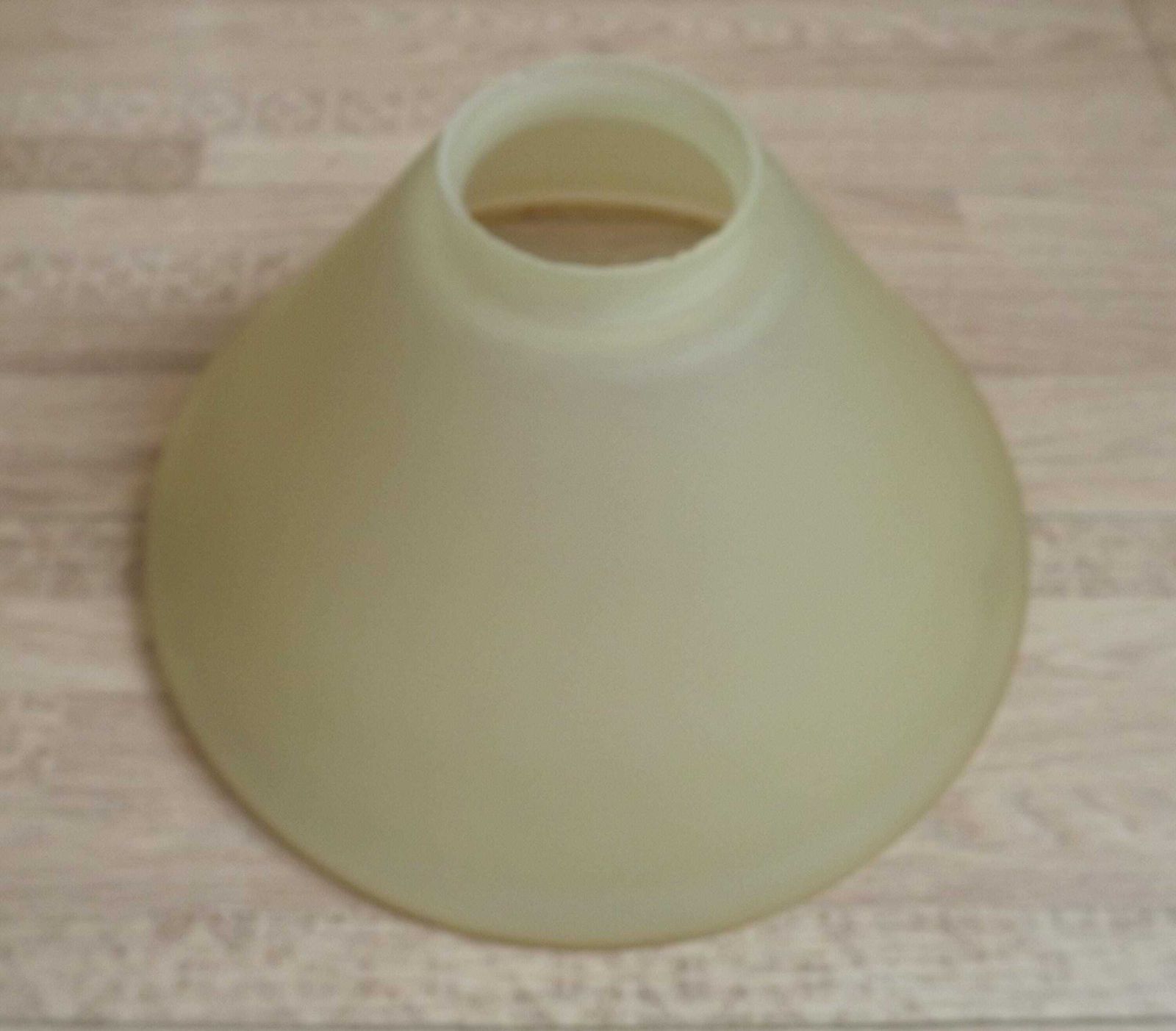 French Mid Century Coloured Glass Hanging Shade With Gold Metal Rim   Vintage French Lighting. Hanging Ceiling Light . Yellow Tinge Shade.