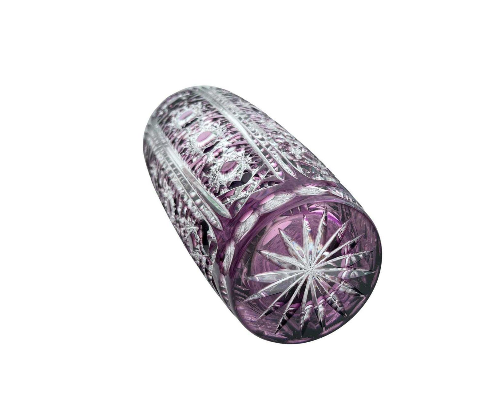 Amethyst Crystal Vase | Handmade Cut To Clear | Purple Decor photo 304.0