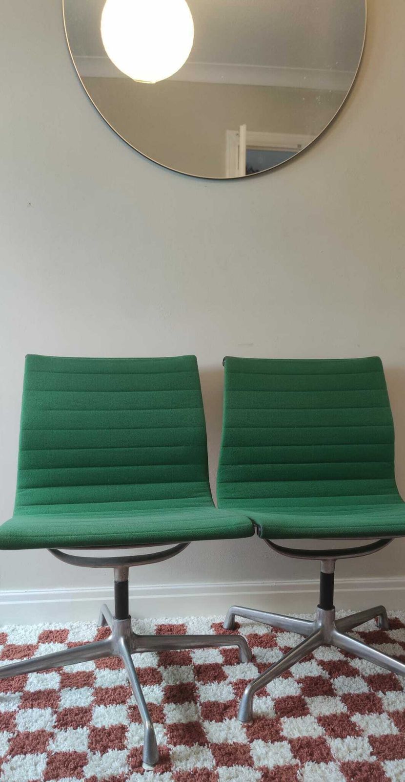 Original Green Desk Chairs, Designed By Charles Eames, For Herman Miller
