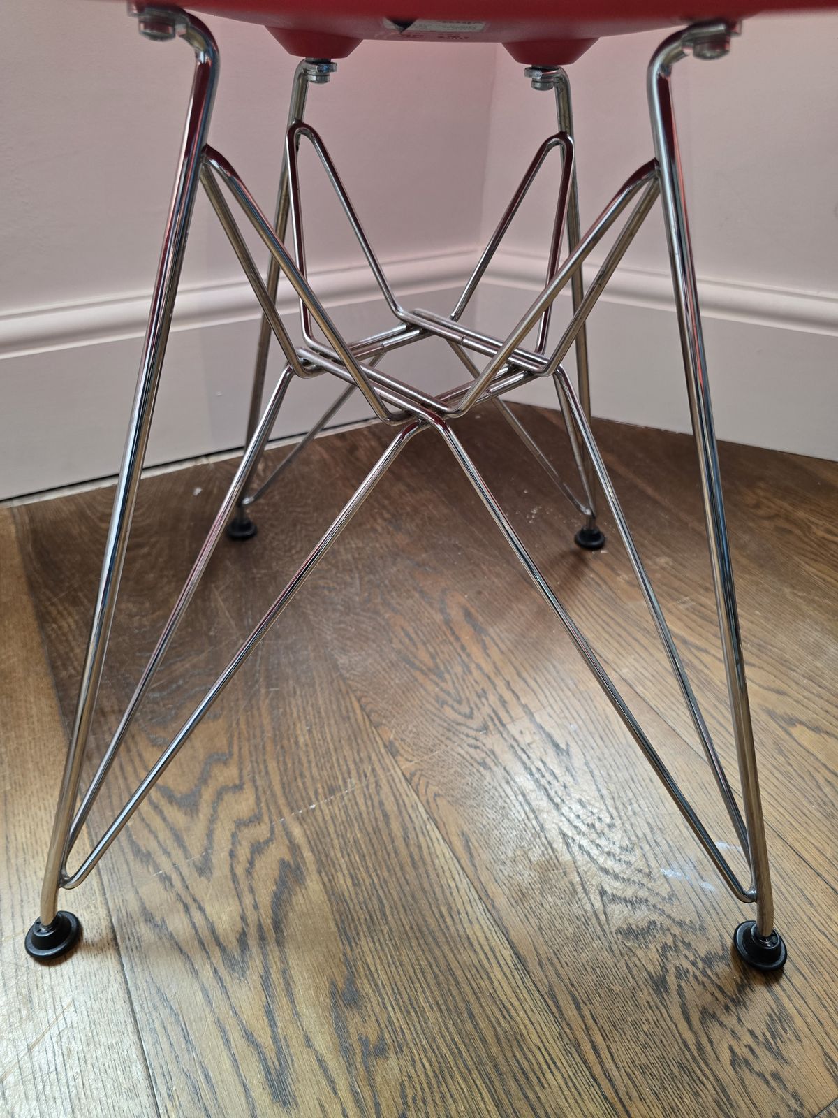 Set Of 6 Vitra Eames Dsr Re Plastic Chair   Poppy Red photo vintage