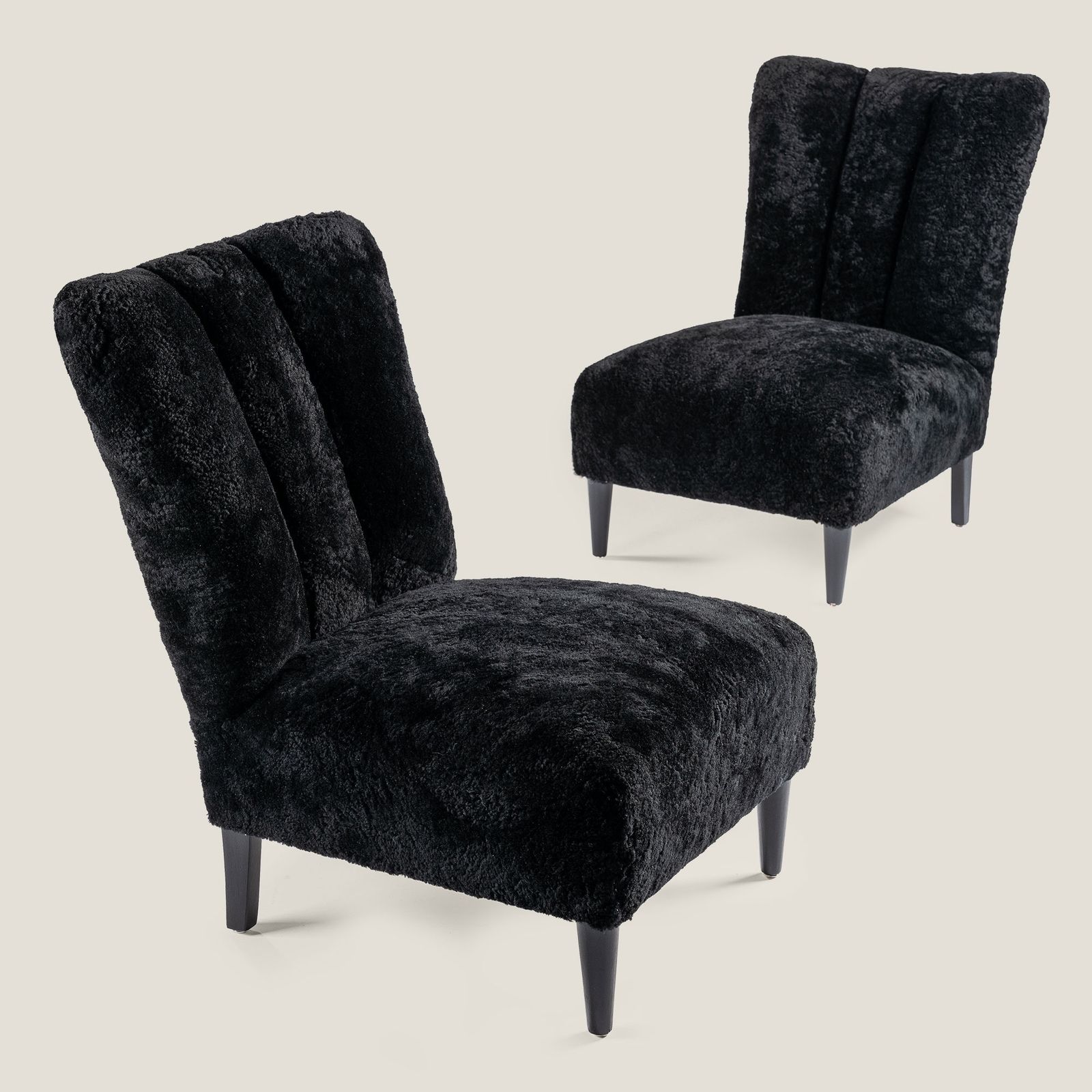 Pair Of Black Scandinavian Armchairs photo furniture
