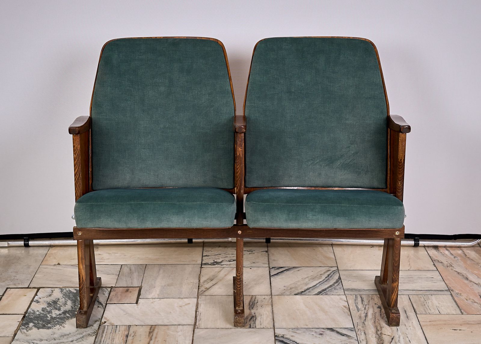Folding 2 Seater Cinema Armchairs Czechoslovakia 1970s photo furniture