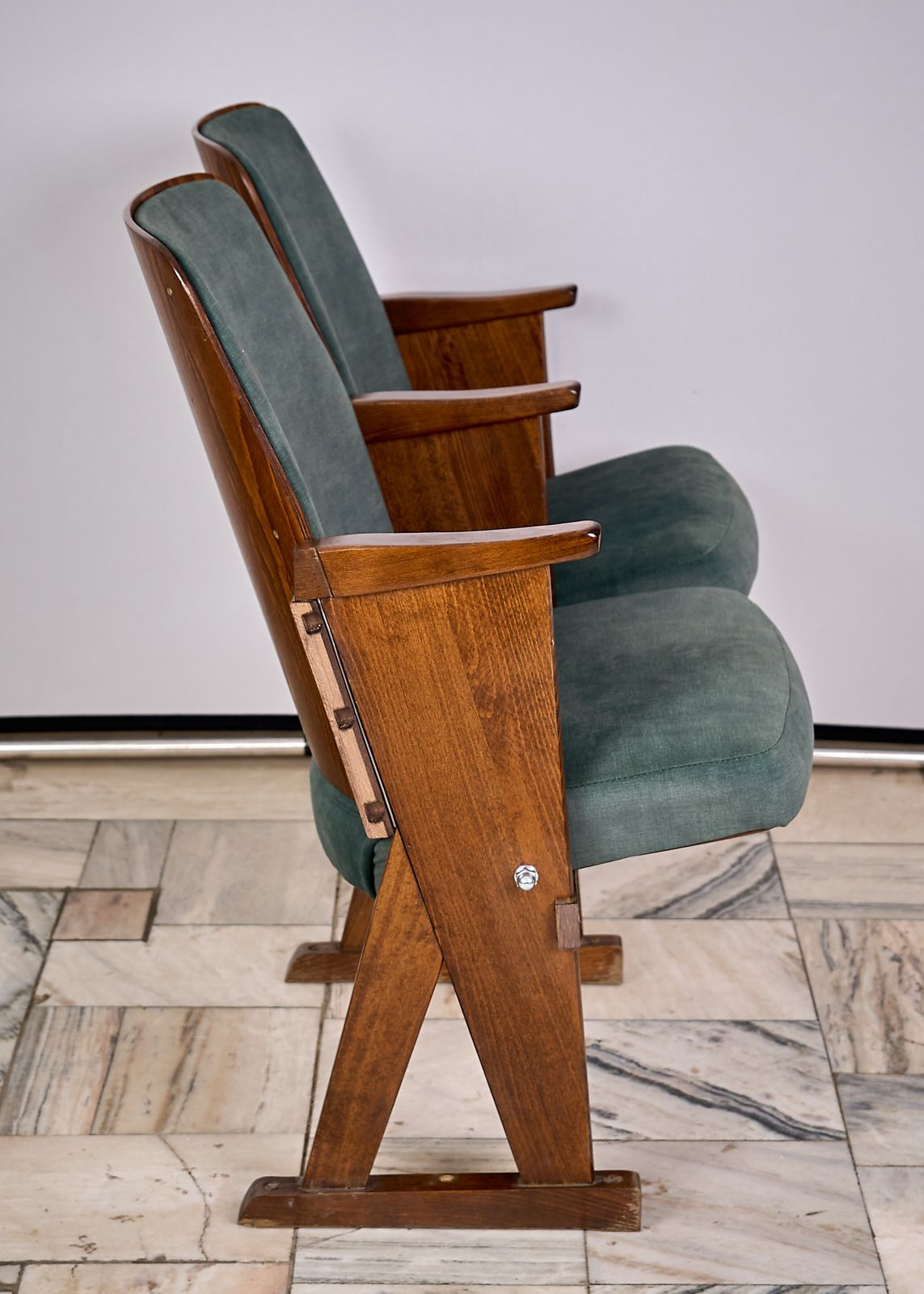photo furniture Folding 2 Seater Cinema Armchairs Czechoslovakia 1970s