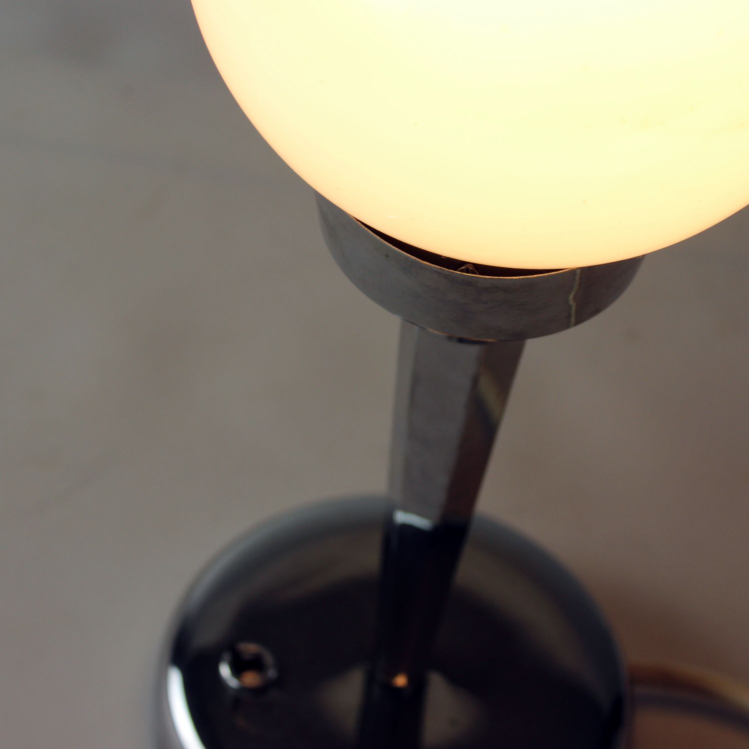 Art Deco Table Lamp In Chrome And Glass, Czechoslovakia 1940s photo 380.0