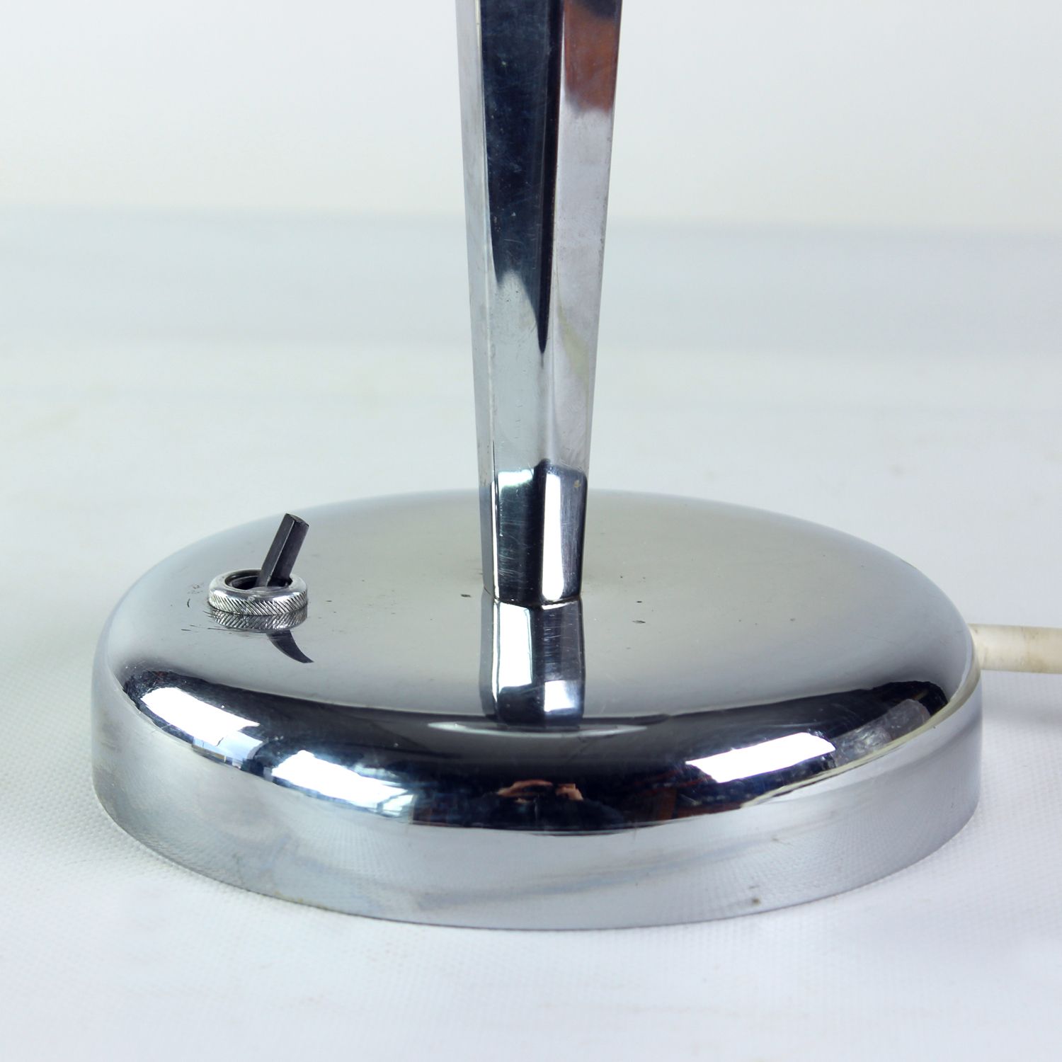 photo for sale Art Deco Table Lamp In Chrome And Glass, Czechoslovakia 1940s