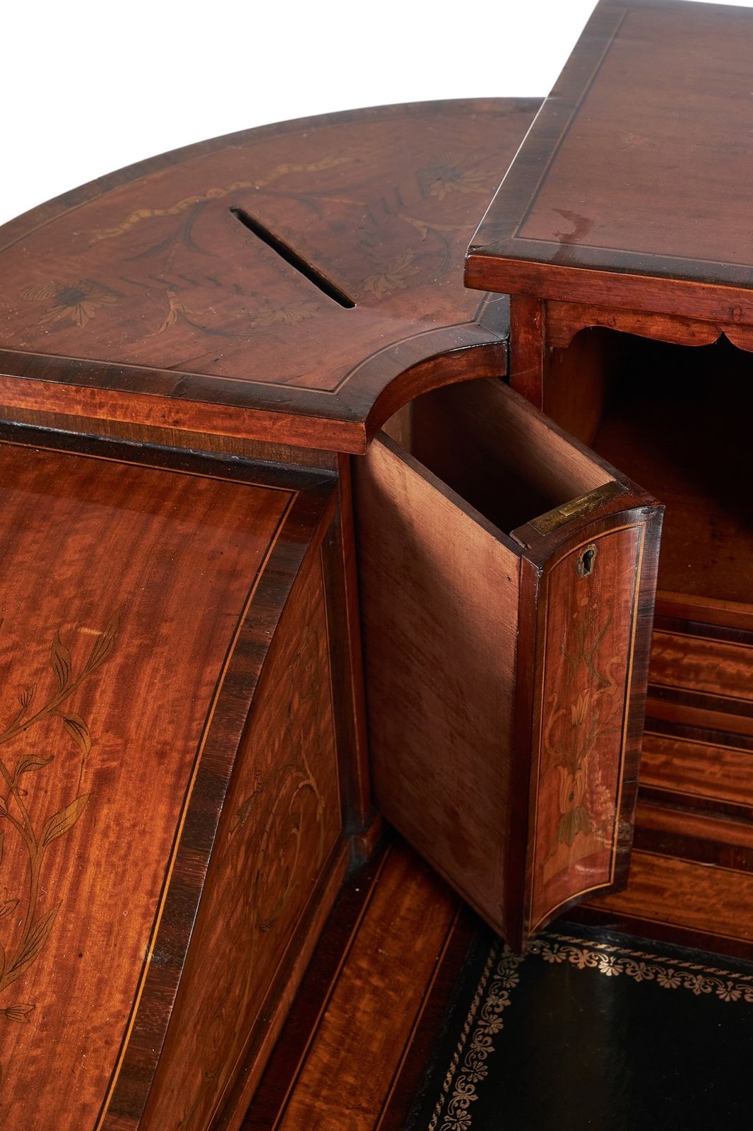 Sheraton Revival Satinwood  Carlton House Desk photo vintage