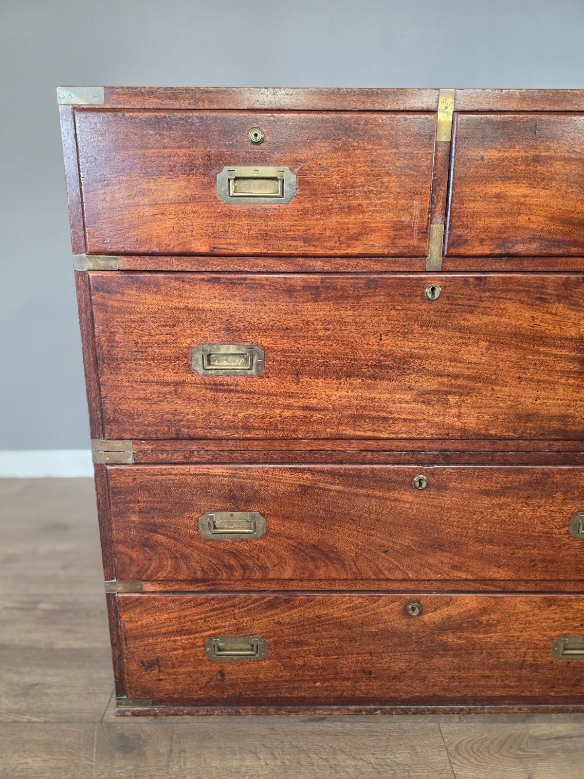 Antique Regency Teak Campaign 1830s Chest photo Furniture