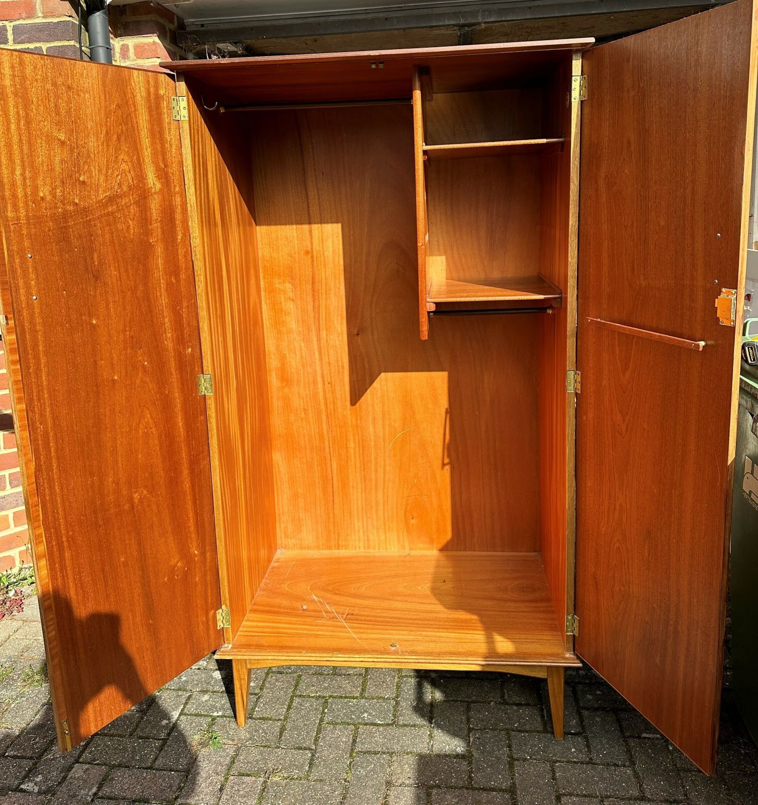 Retro Walnut Alfred Cox Gents Wardrobe Mid Century Furniture photo furniture