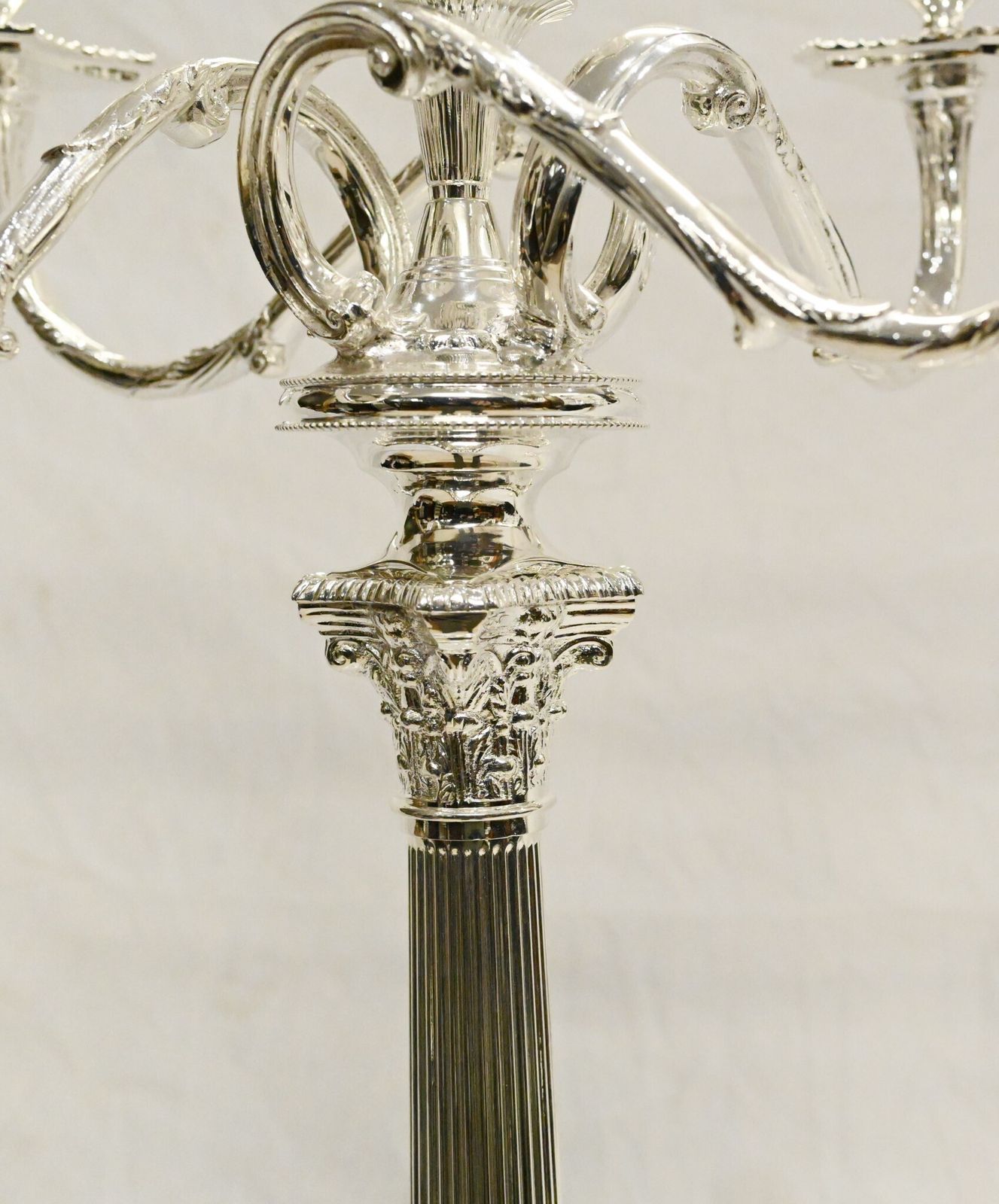 photo furniture Regency Silver Plate Candelabras Doric Column Candles