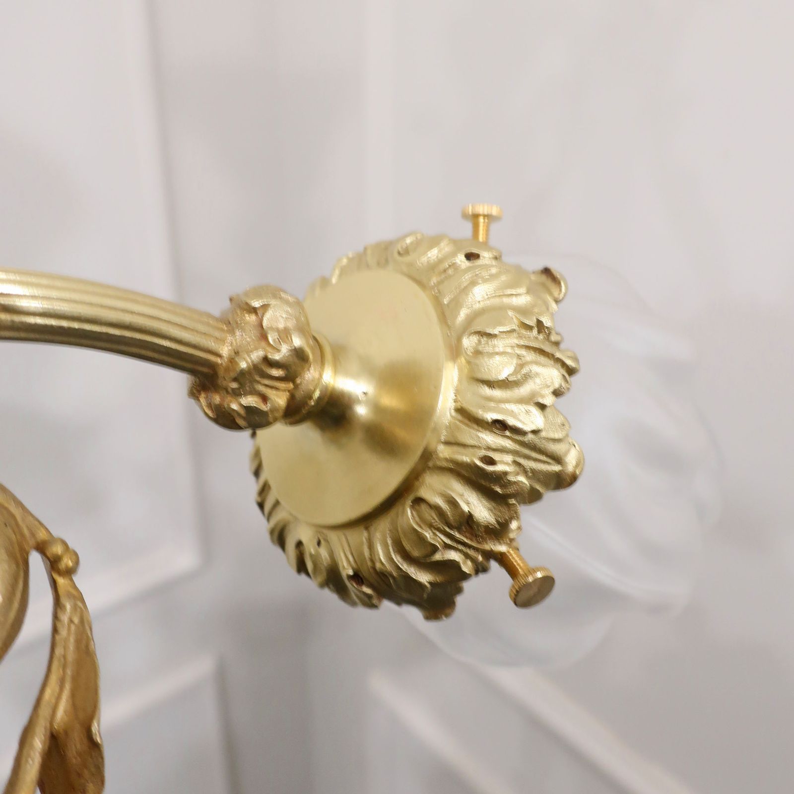 French Neoclassical Style Gilt Bronze Lyre Chandelier photo vintage
