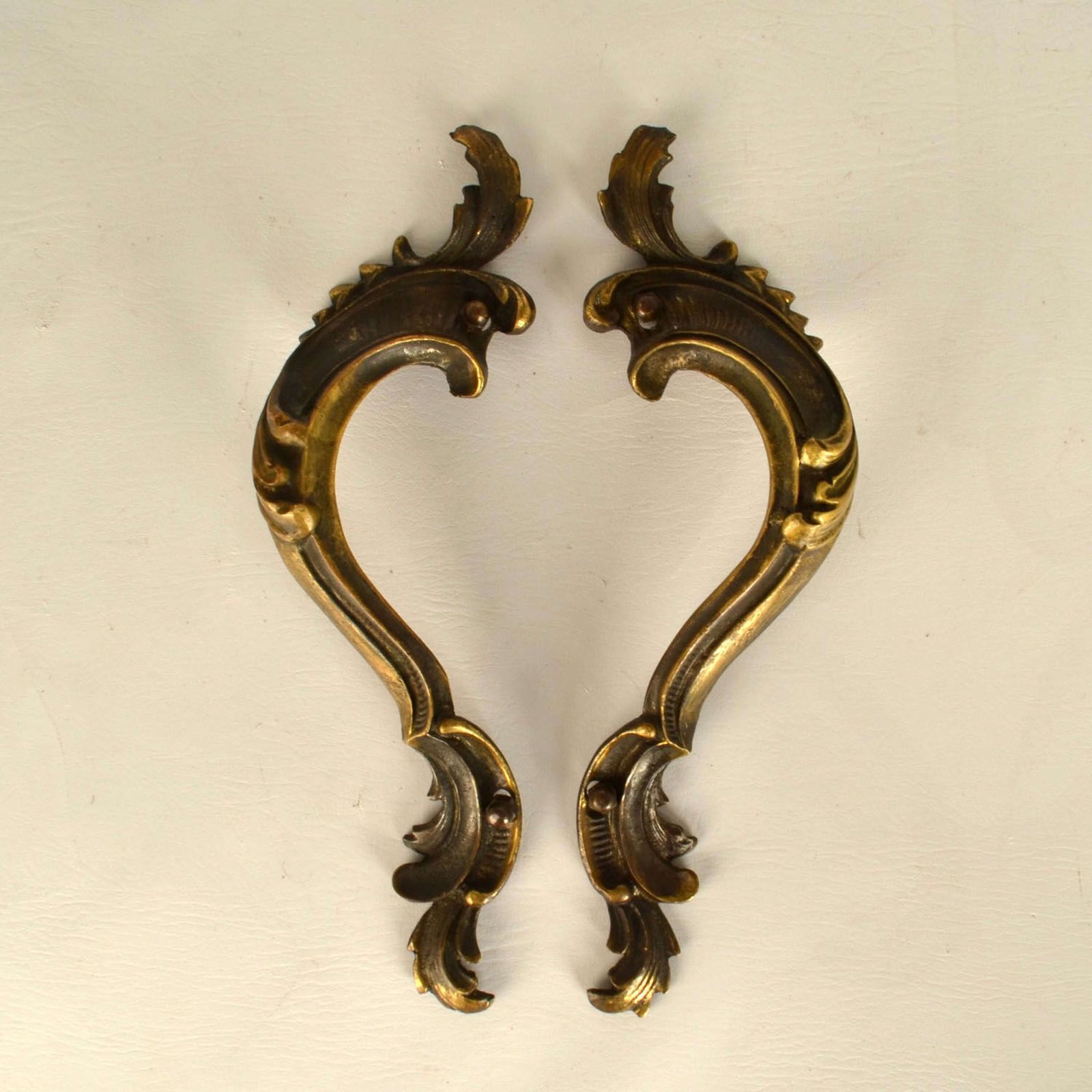 Double Pair Of Italian Baroque Push Pull Bronze Door Handles photo 2250.0