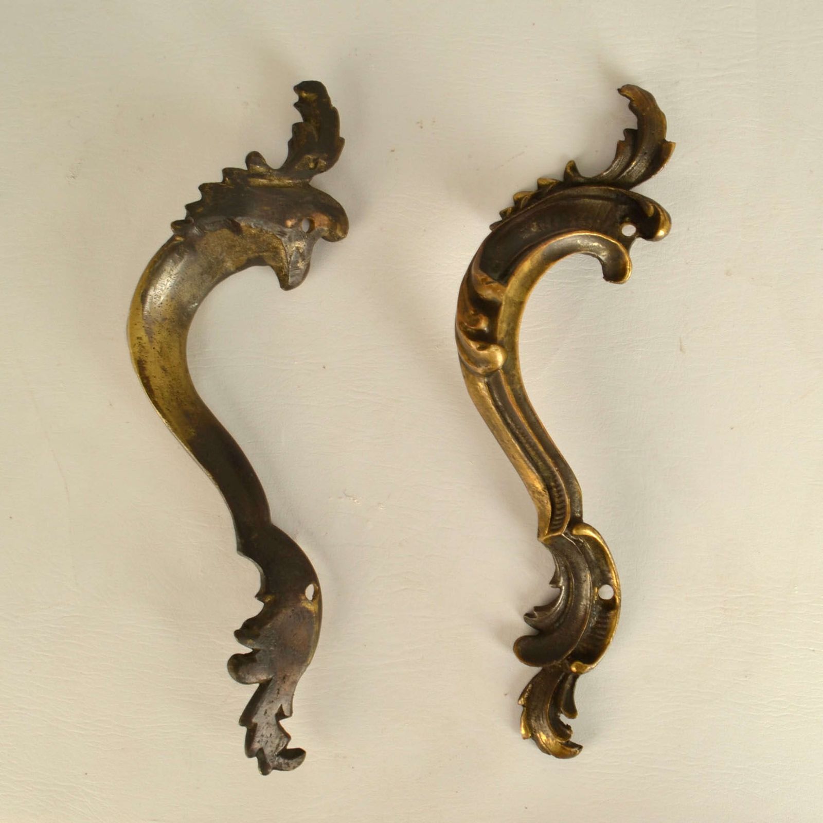 Double Pair Of Italian Baroque Push Pull Bronze Door Handles photo buy