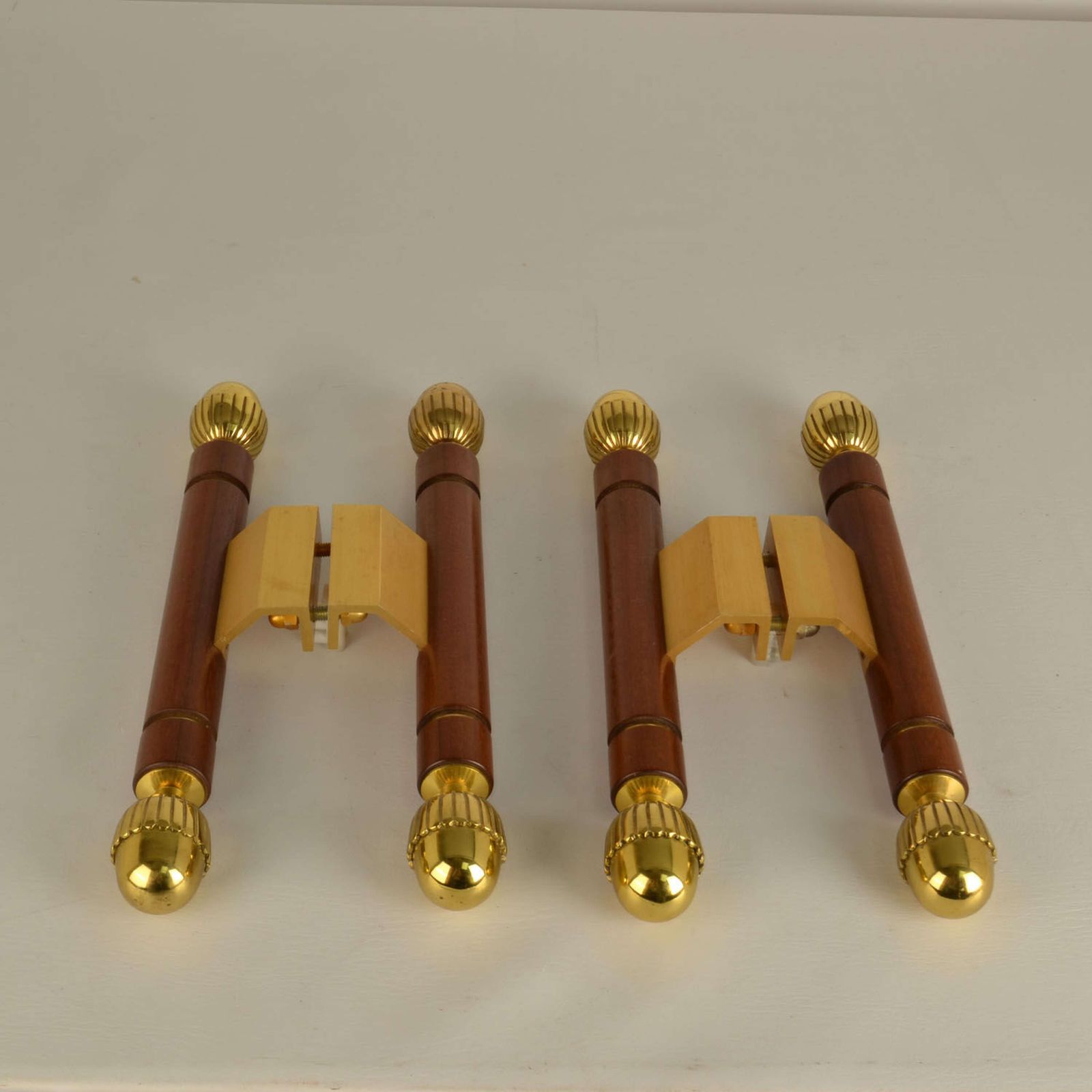 Pair Of Classical Push Pull Door Handles In Bronze And Wood photo furniture