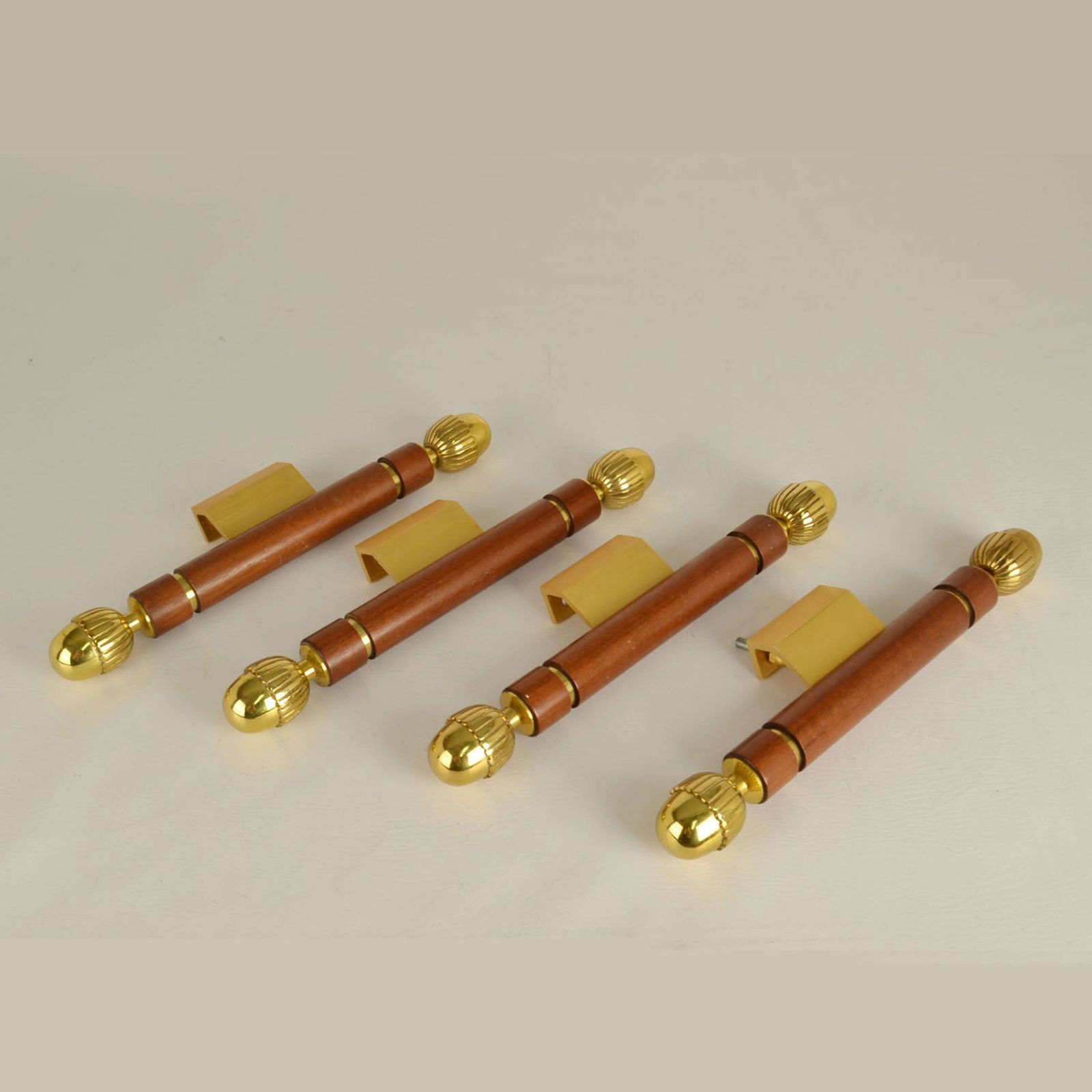 Home Fixtures Pair Of Classical Push Pull Door Handles In Bronze And Wood photo