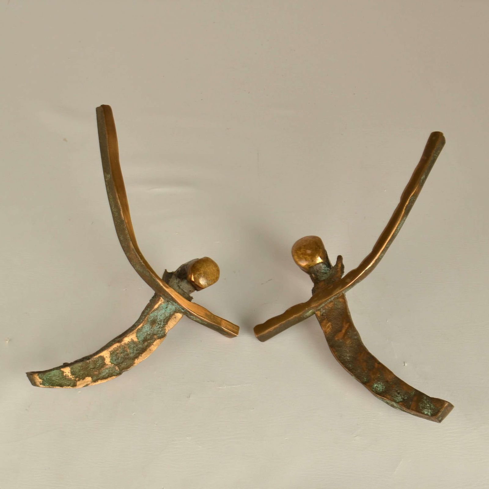 Brutalist Art Bronze Door Handles Push Pull For Glass Door photo 2250.0