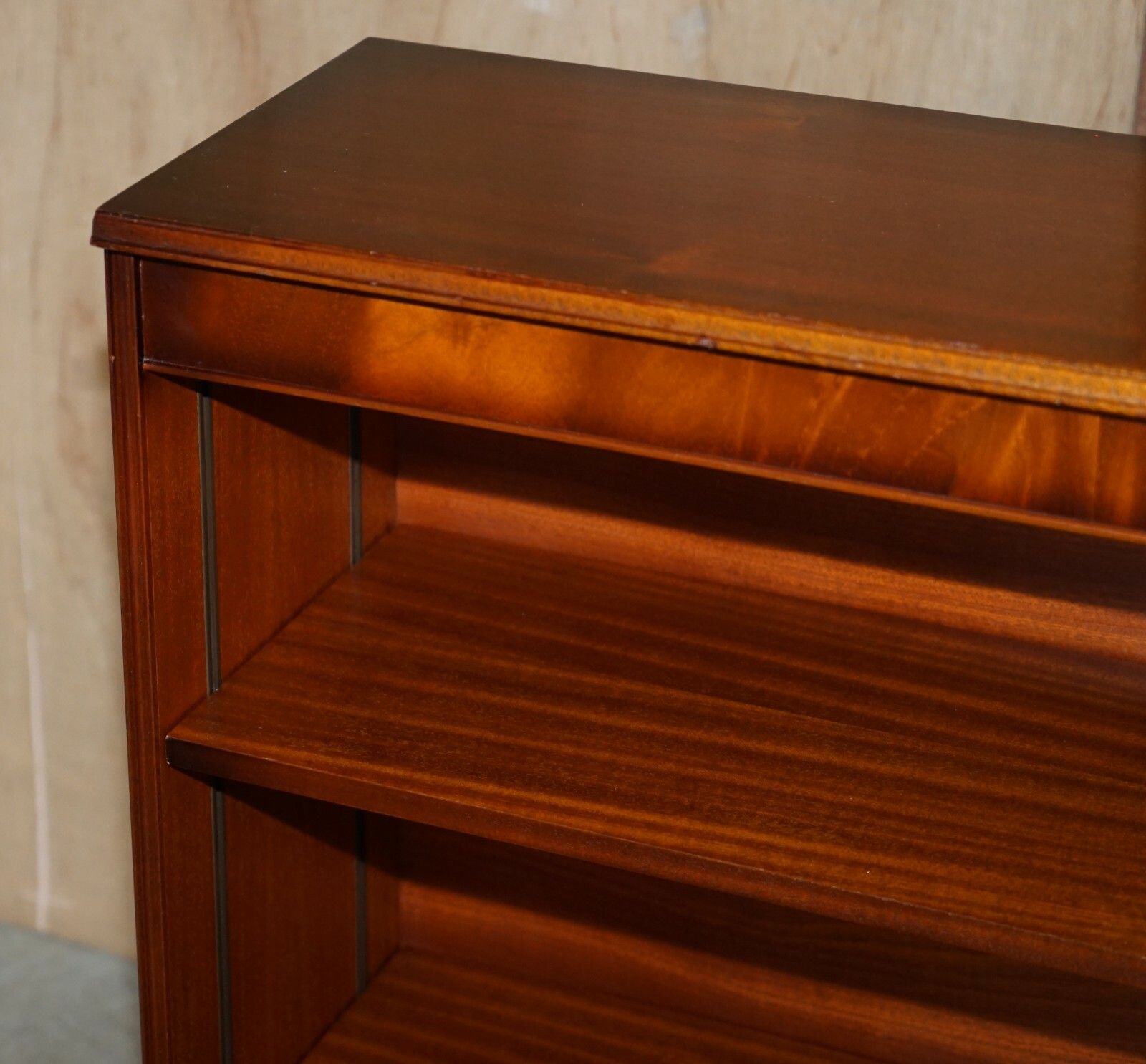 Pair Of Shaws Of London Flamed Mahogany Dwarf Open Library Bookcases Part Suite photo 1500.0