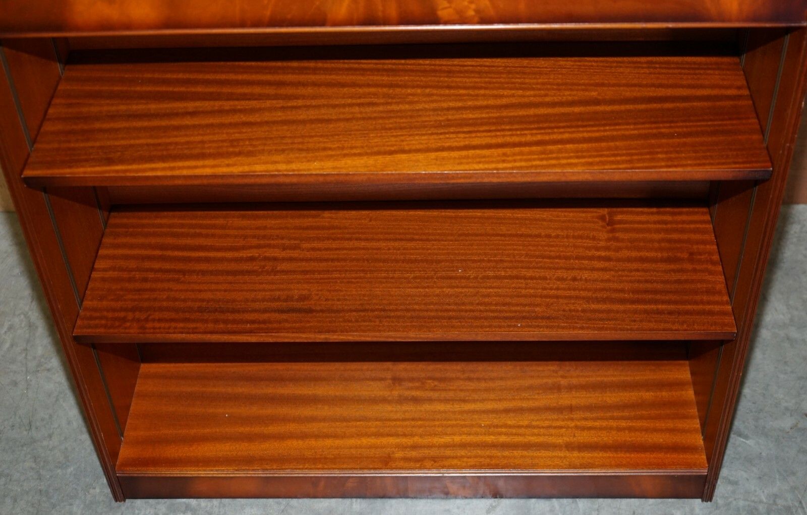 Pair Of Shaws Of London Flamed Mahogany Dwarf Open Library Bookcases Part Suite photo vinterior