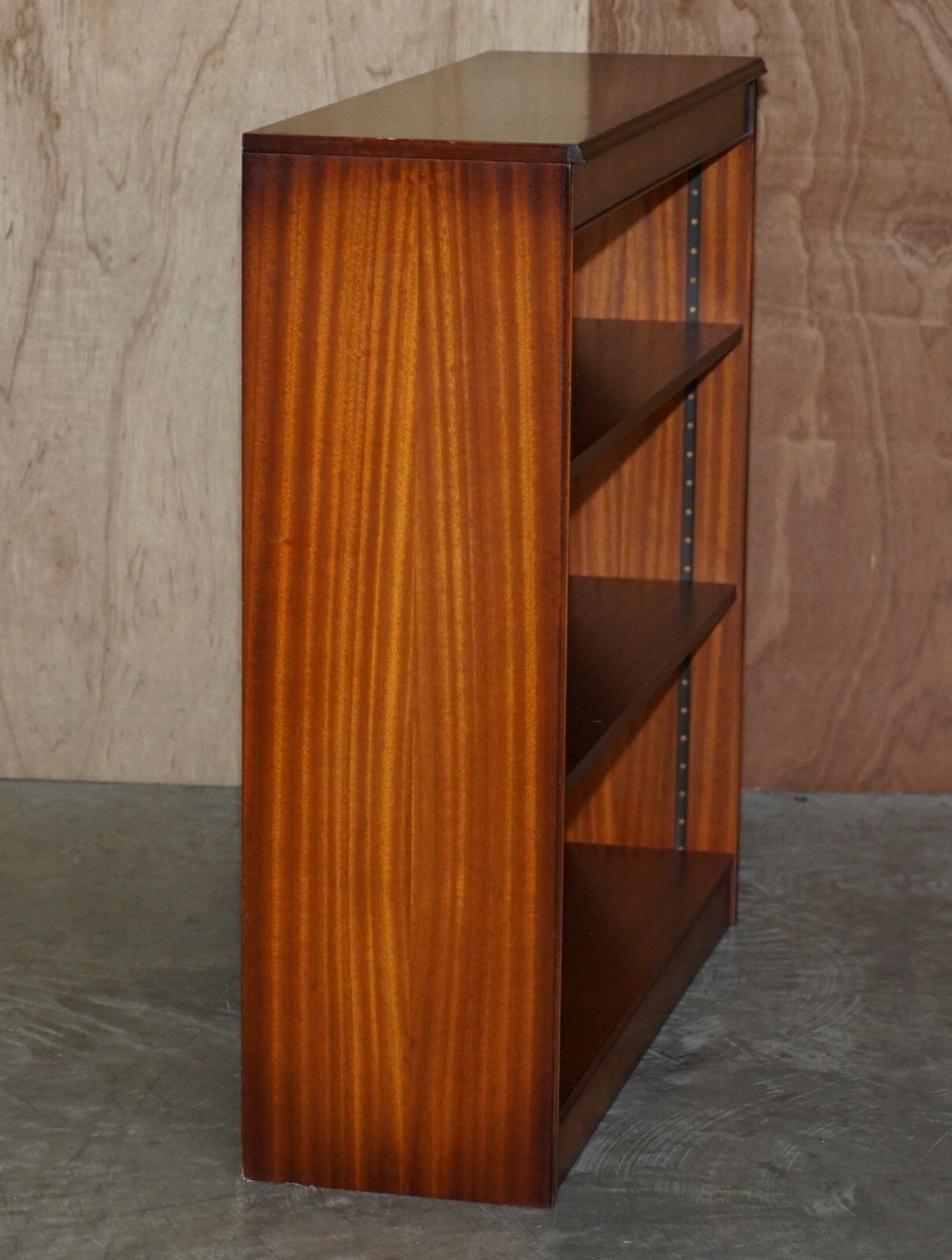 Pair Of Shaws Of London Flamed Mahogany Dwarf Open Library Bookcases Part Suite photo vintage