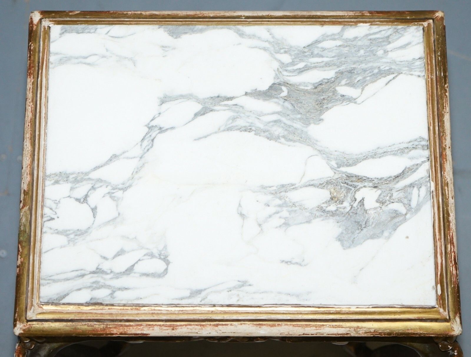 1500.0 Pair Of French Circa 1860 Napoleon III Gold Giltwood Marble Topped Side Tables photo