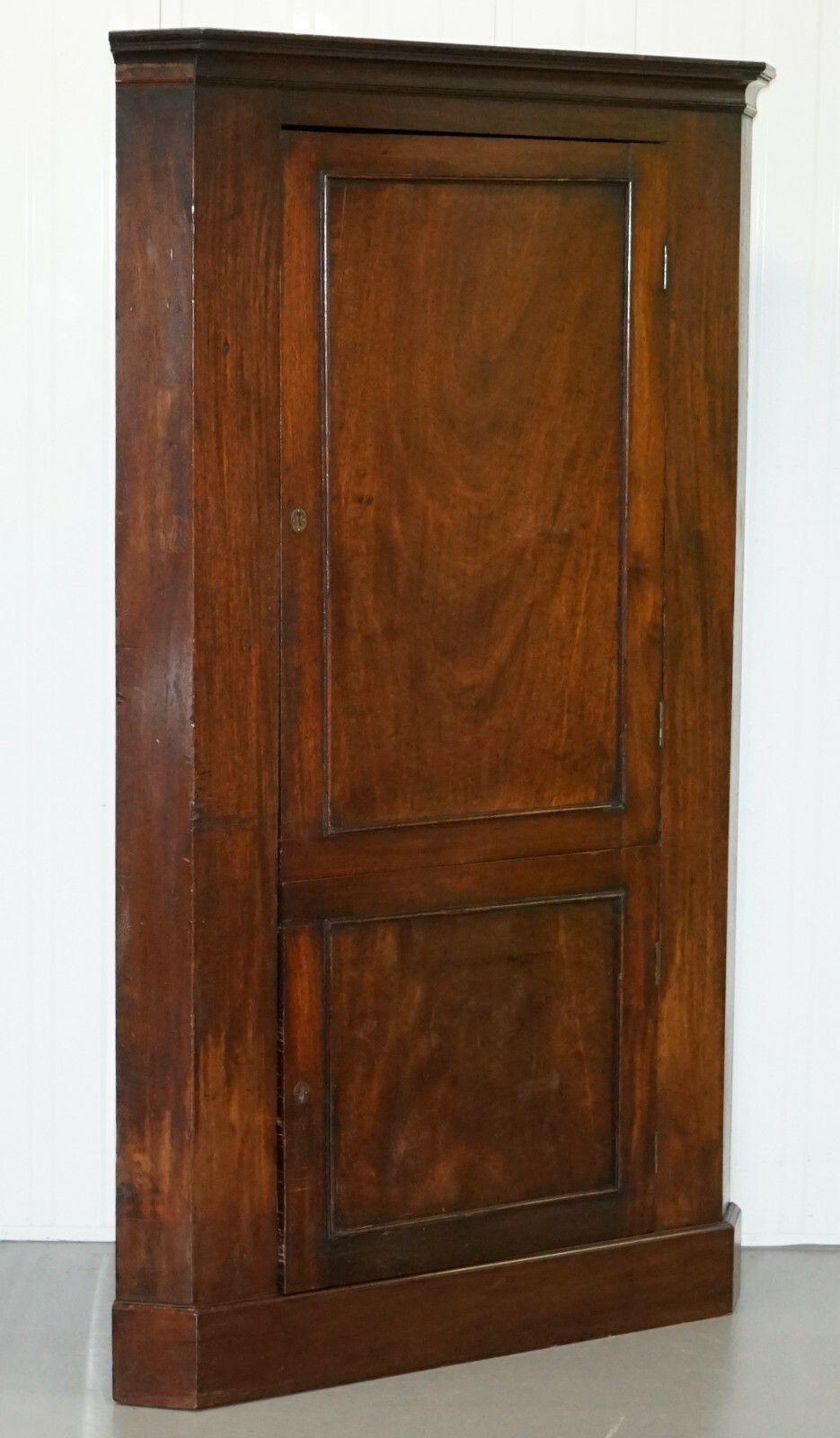 Original George III Circa 1760 Solid Mahogany Corner Cupboard Large Bookcase photo furniture