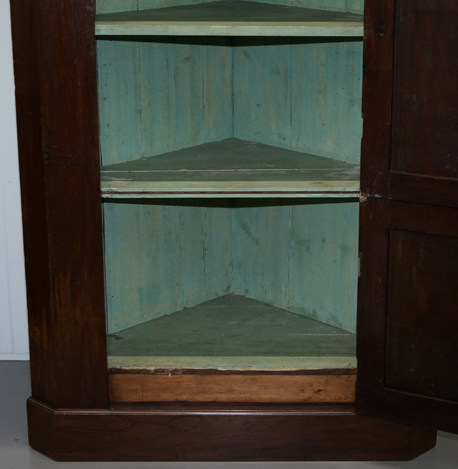 photo for sale Original George III Circa 1760 Solid Mahogany Corner Cupboard Large Bookcase