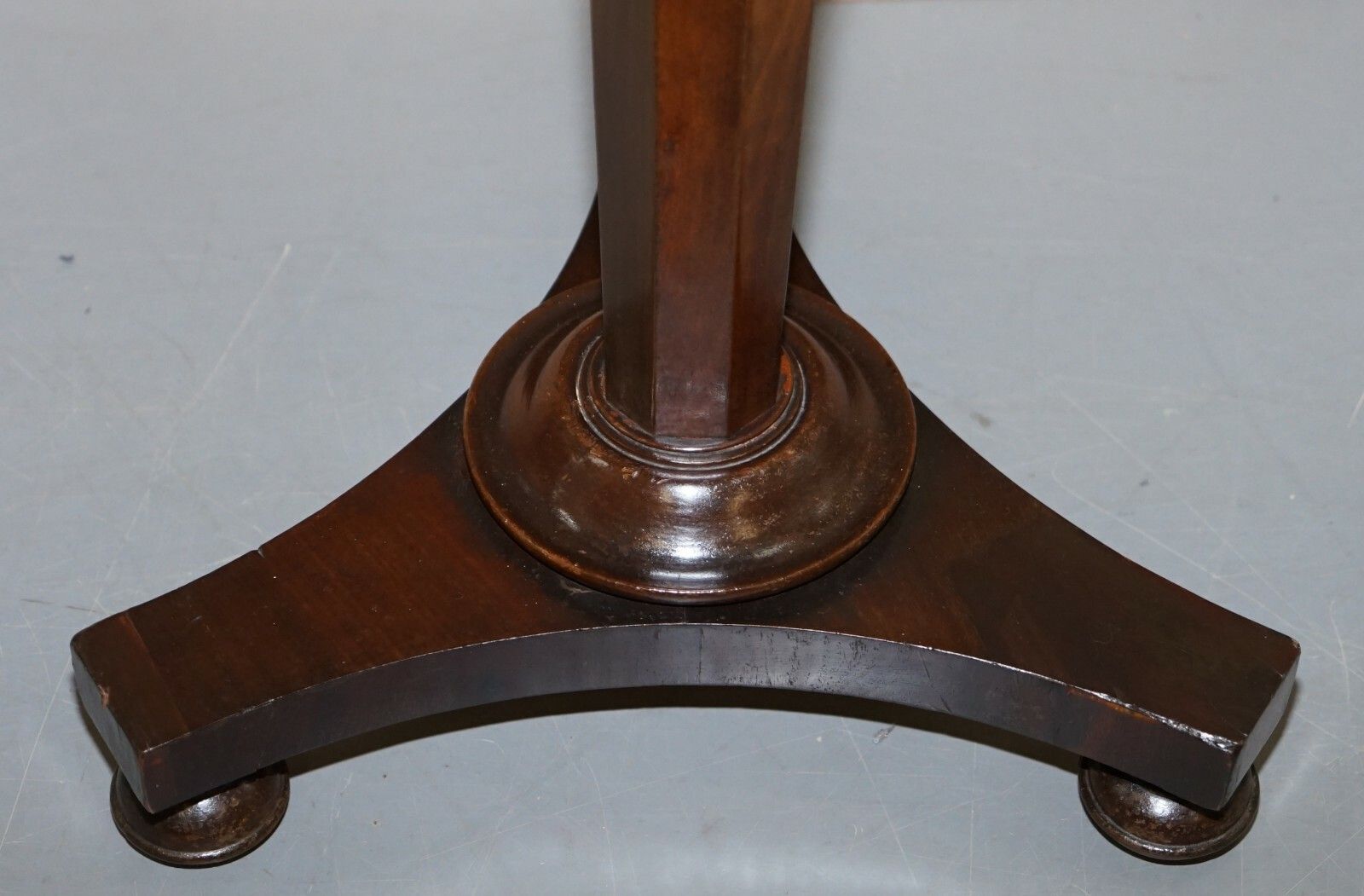 Rare Victorian Mahogany Occasional Table, Geometric Parquetry Inlaid Wood Top photo vintage