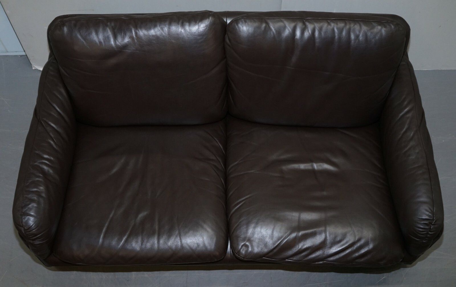 138cm Danish Brown Leather 2 Seat Mid Century Modern Sofa Armchairs Available photo 1500.0
