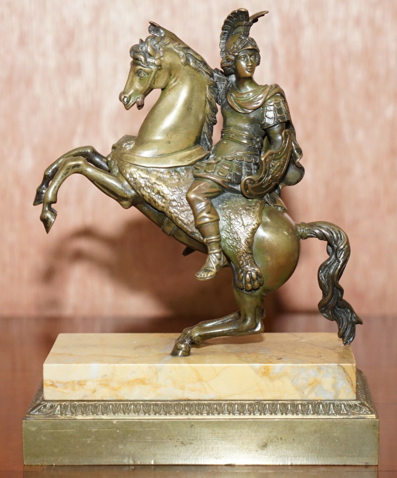 Pair Of 19th Century Equestrian Bronzes Russian Cossack & Roman Solider Horses photo furniture