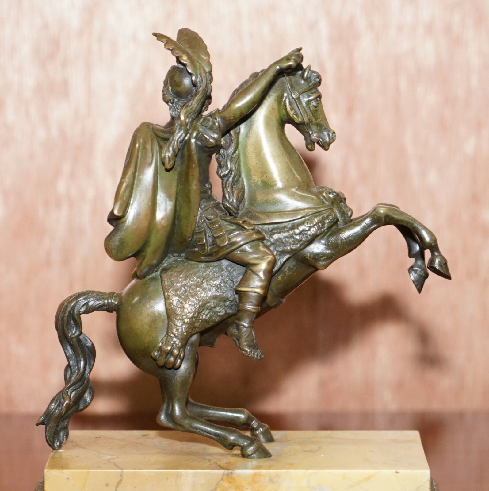 Pair Of 19th Century Equestrian Bronzes Russian Cossack & Roman Solider Horses photo vinterior