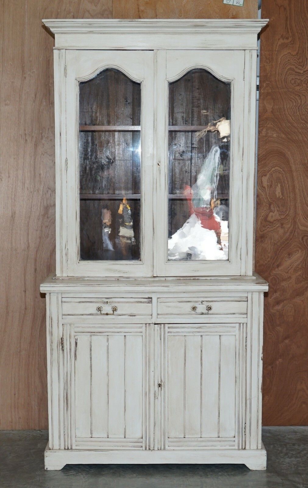 Lovely Antique Victorian Mahogany Hand Painted Cupboard Or Library Bookcase photo furniture