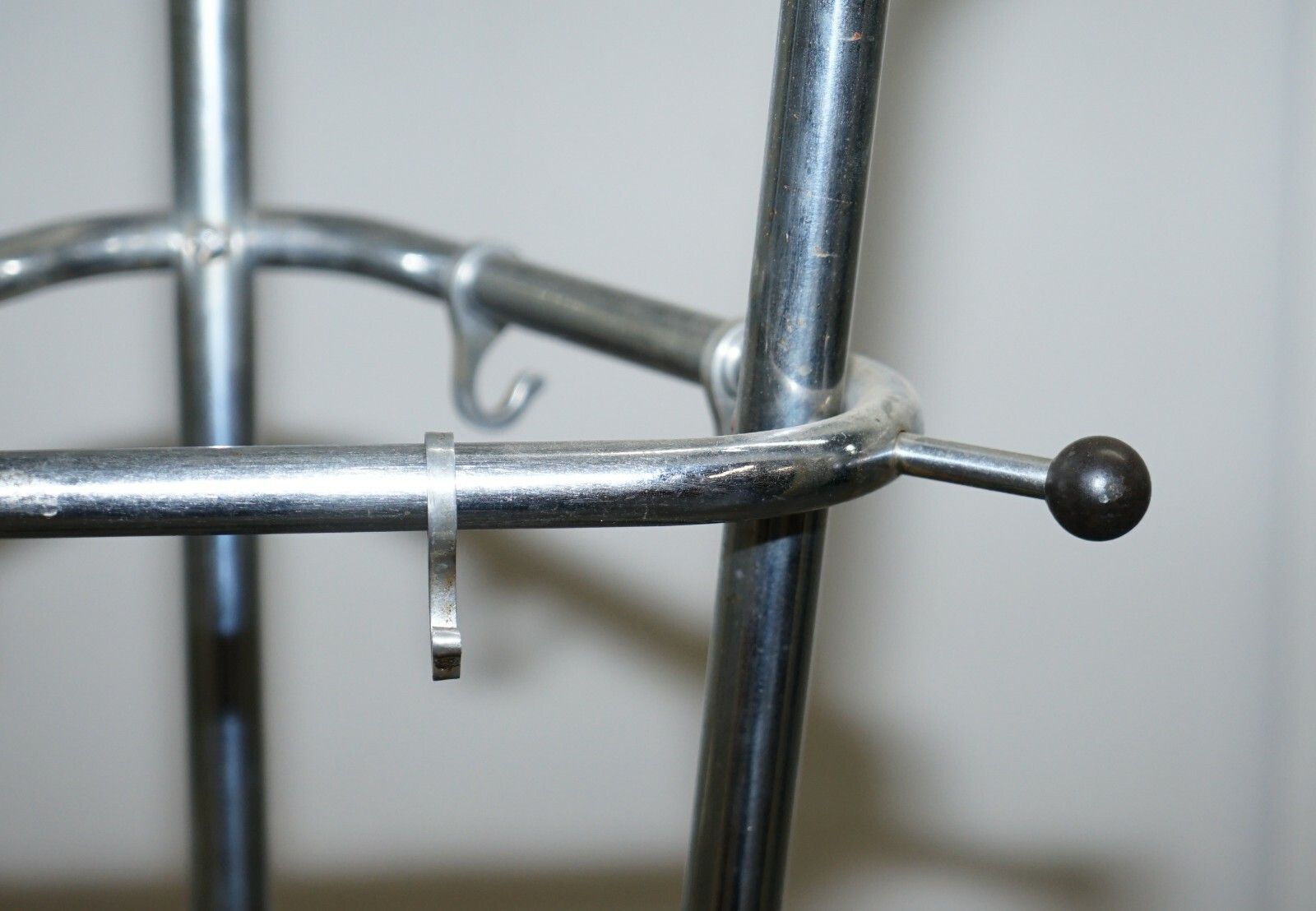 Original Military Steel Industrial 1930's Atomic Coat Rack Hat Stand Art Deco photo vintage