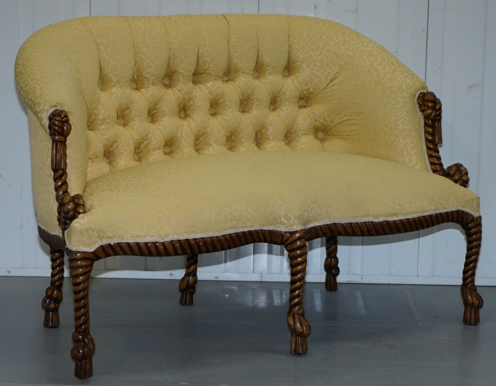 Rope Twist Napoleon III Style Suite Seating Armchair & Settee Chesterfield Sofa photo furniture