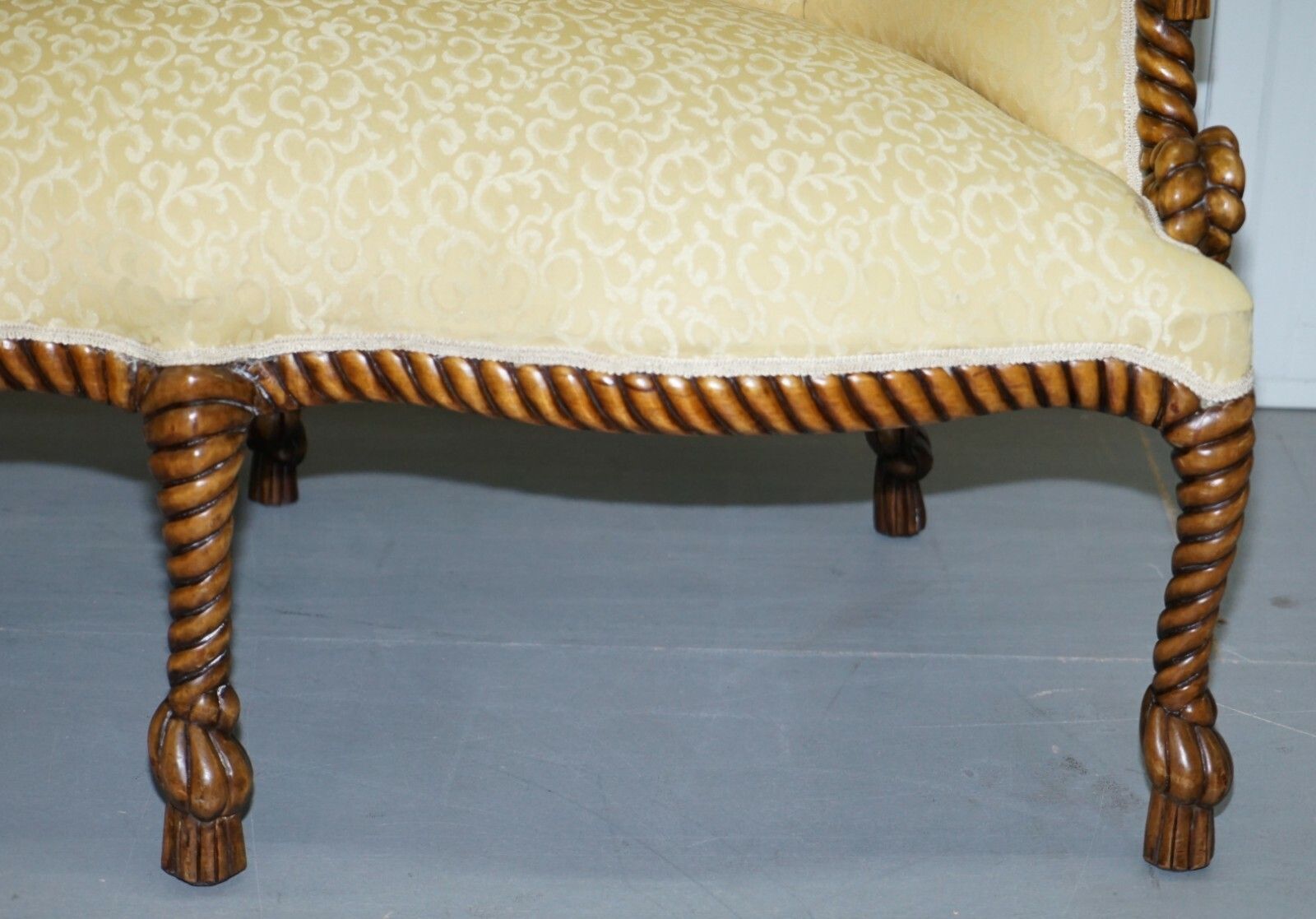 Rope Twist Napoleon III Style Suite Seating Armchair & Settee Chesterfield Sofa photo 1622.0