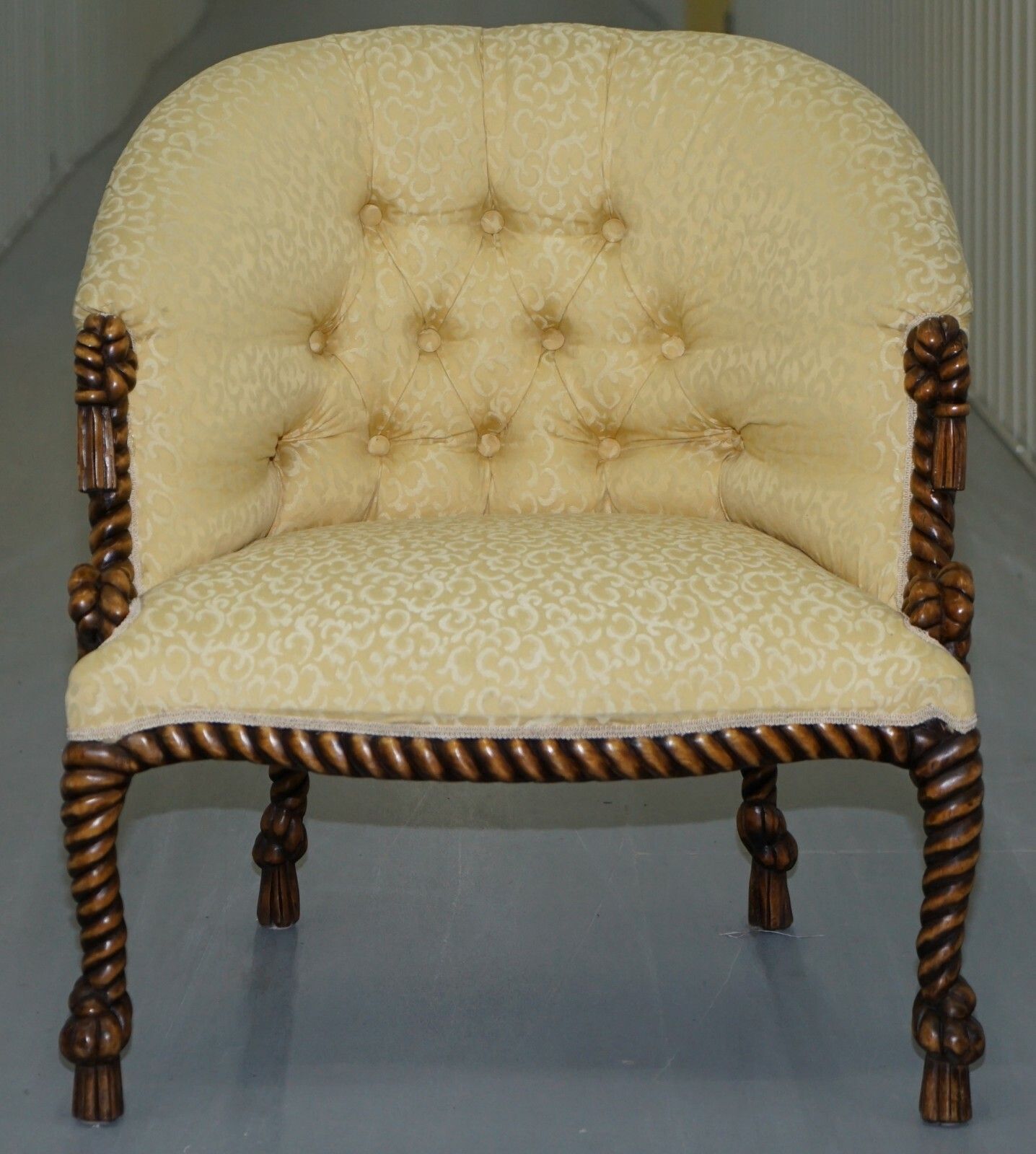 photo furniture Rope Twist Napoleon III Style Suite Seating Armchair & Settee Chesterfield Sofa