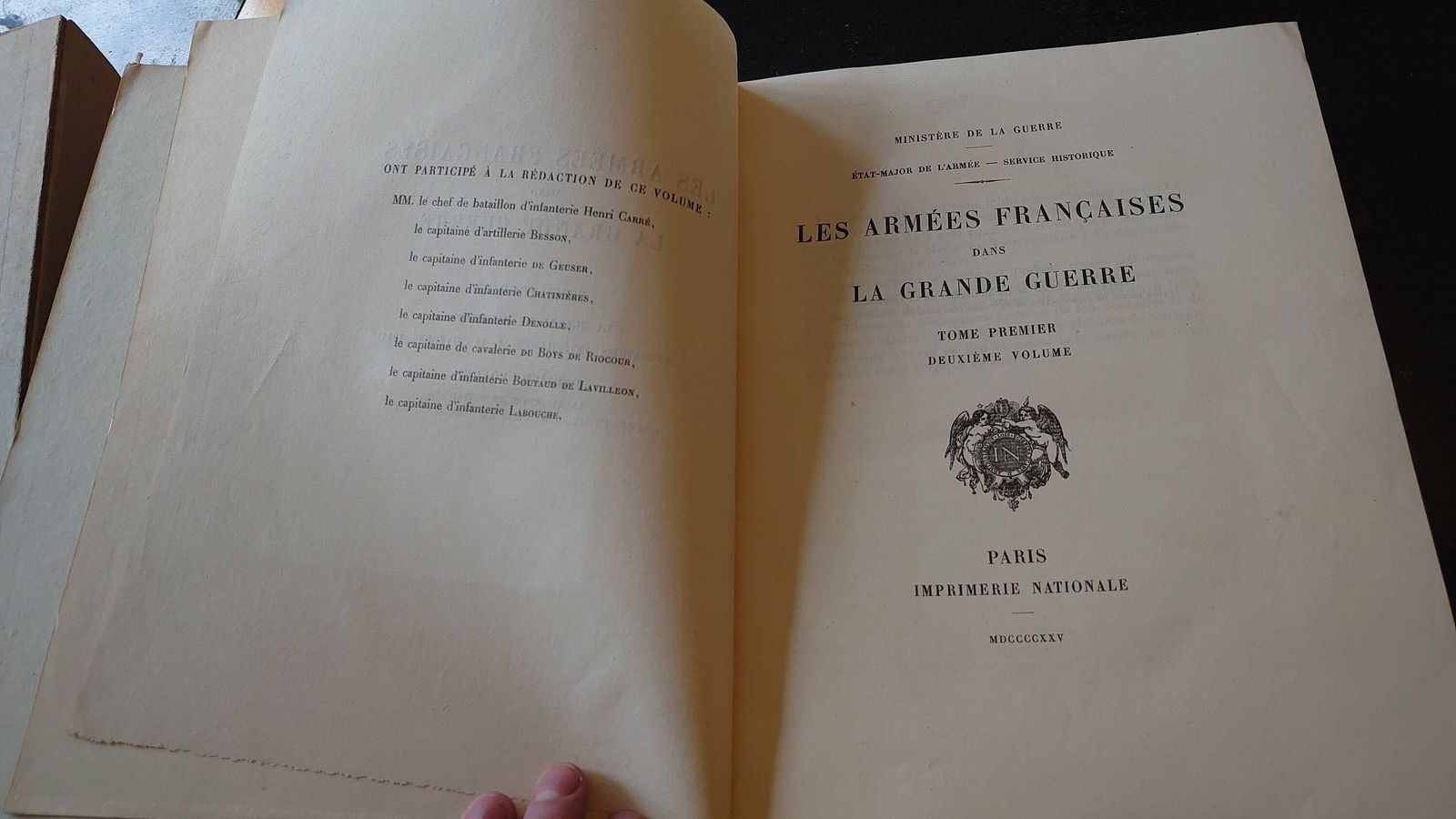 Antique "Les Armees Francaises Dans La Grande Guerre"   Tome I   Volume II   Full Set (Commentary, Annexes & Maps) photo vintage
