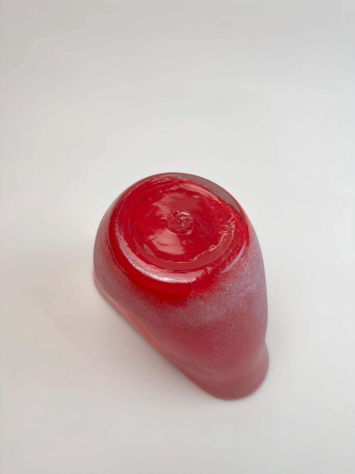 Postmodern Italian Scavo Vase, Red Studio Glass, 1990s photo buy