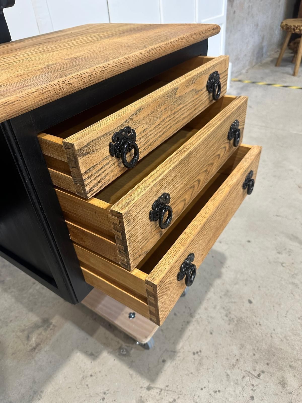 Mid Century Oak Ebonised Dresser photo buy