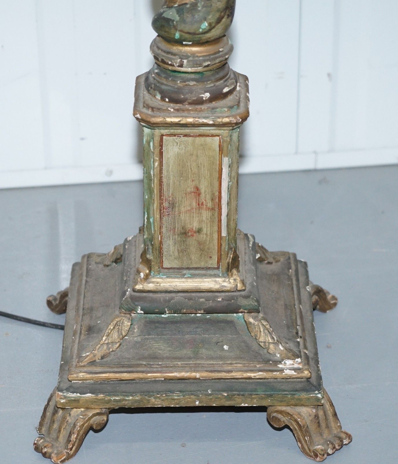 photo furniture Rare Victorian Hand Painted Italian Venetian Uplighter Floor Standing Lamp