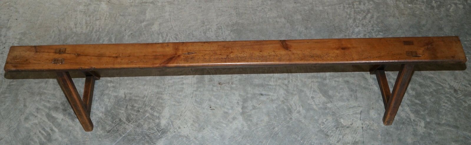 photo furniture Pair Of Antique Victorian Fruitwood Trestle Benches For Long Dining Tables