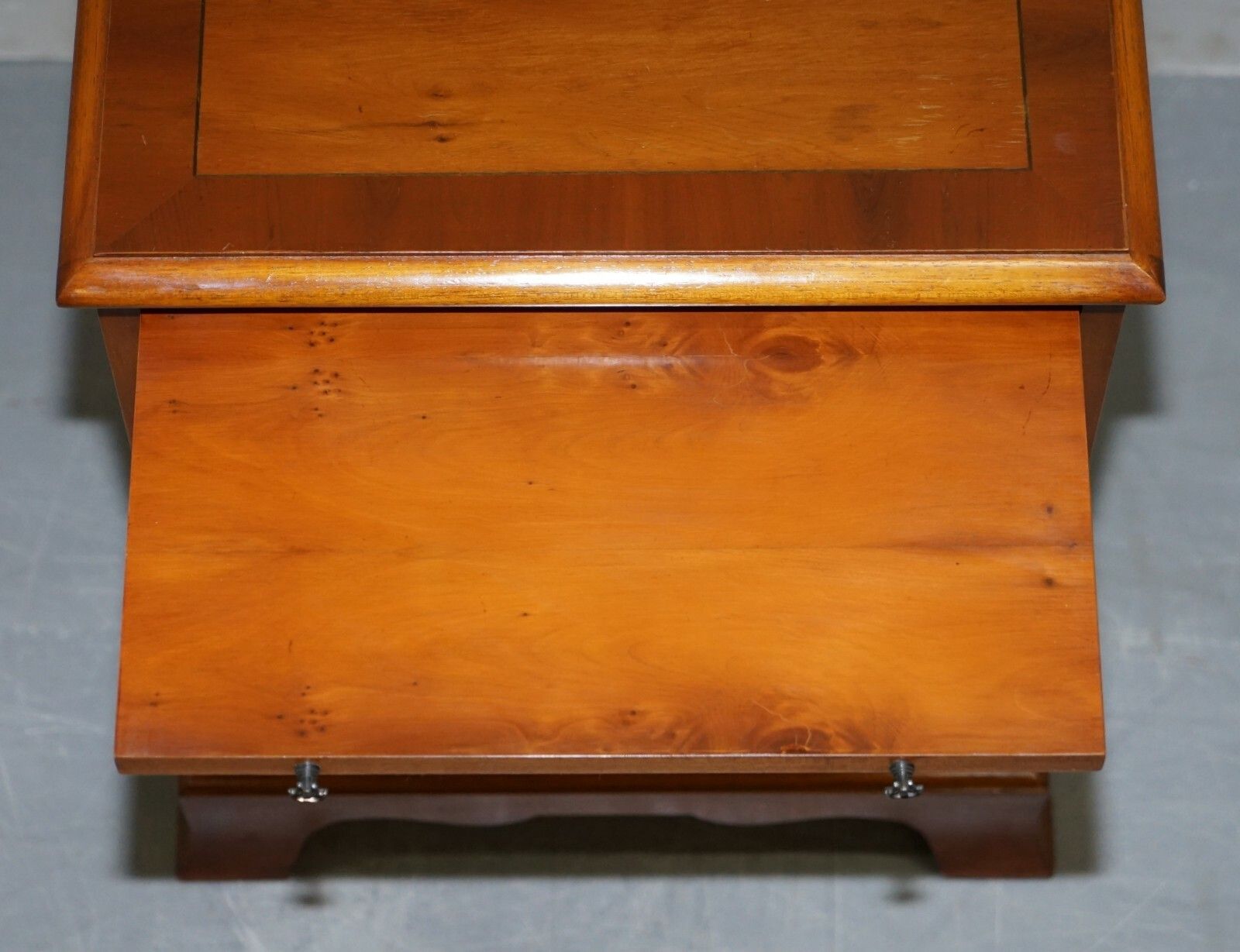 photo furniture Pair Of Grange Paris Hand Made In France Cheery Wood Side End Lamp Wine Tables