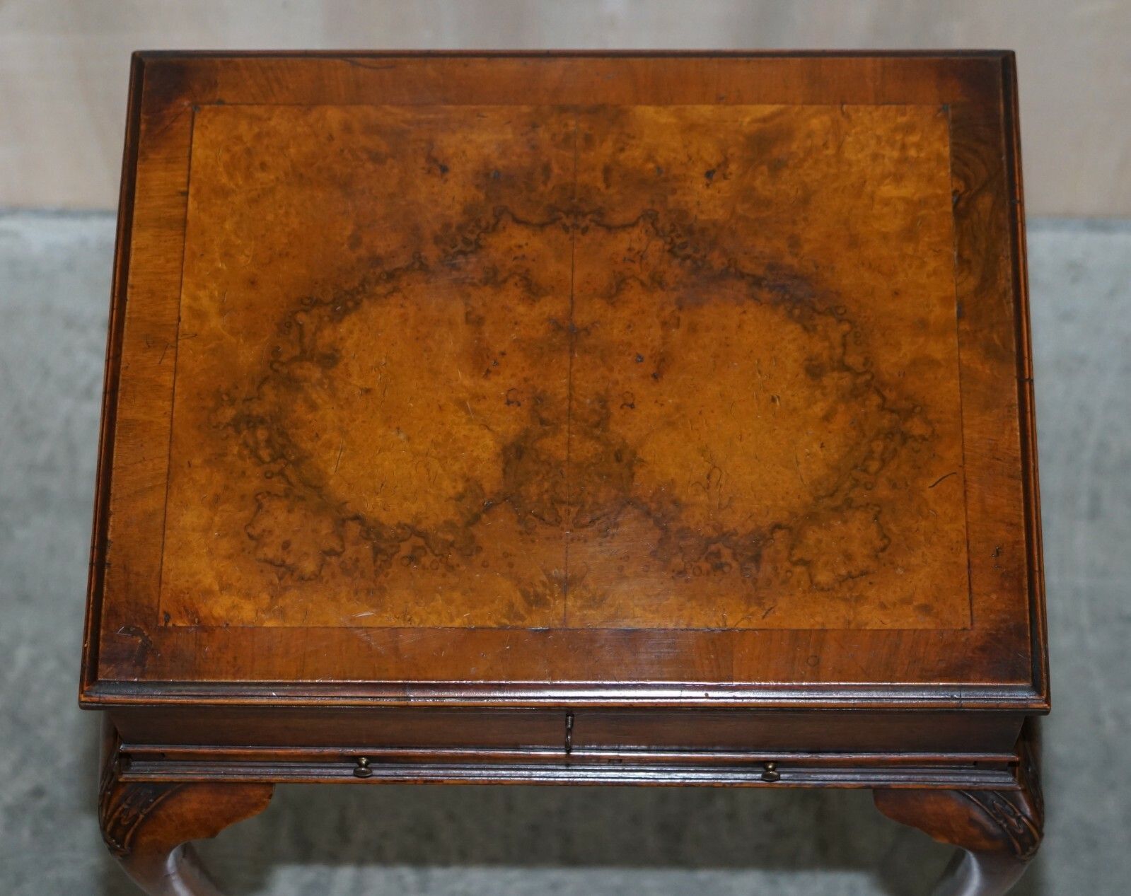 Exquisite Burr Walnut Jewellery Box Burr Walnut Side End Table With Glass Shelf photo Furniture