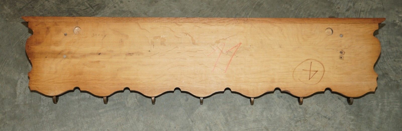 1350.0 Antique Dutch Heavily Carved Oak Coat Hat Scarf Wall Rack Hanger Romantic Hooks photo