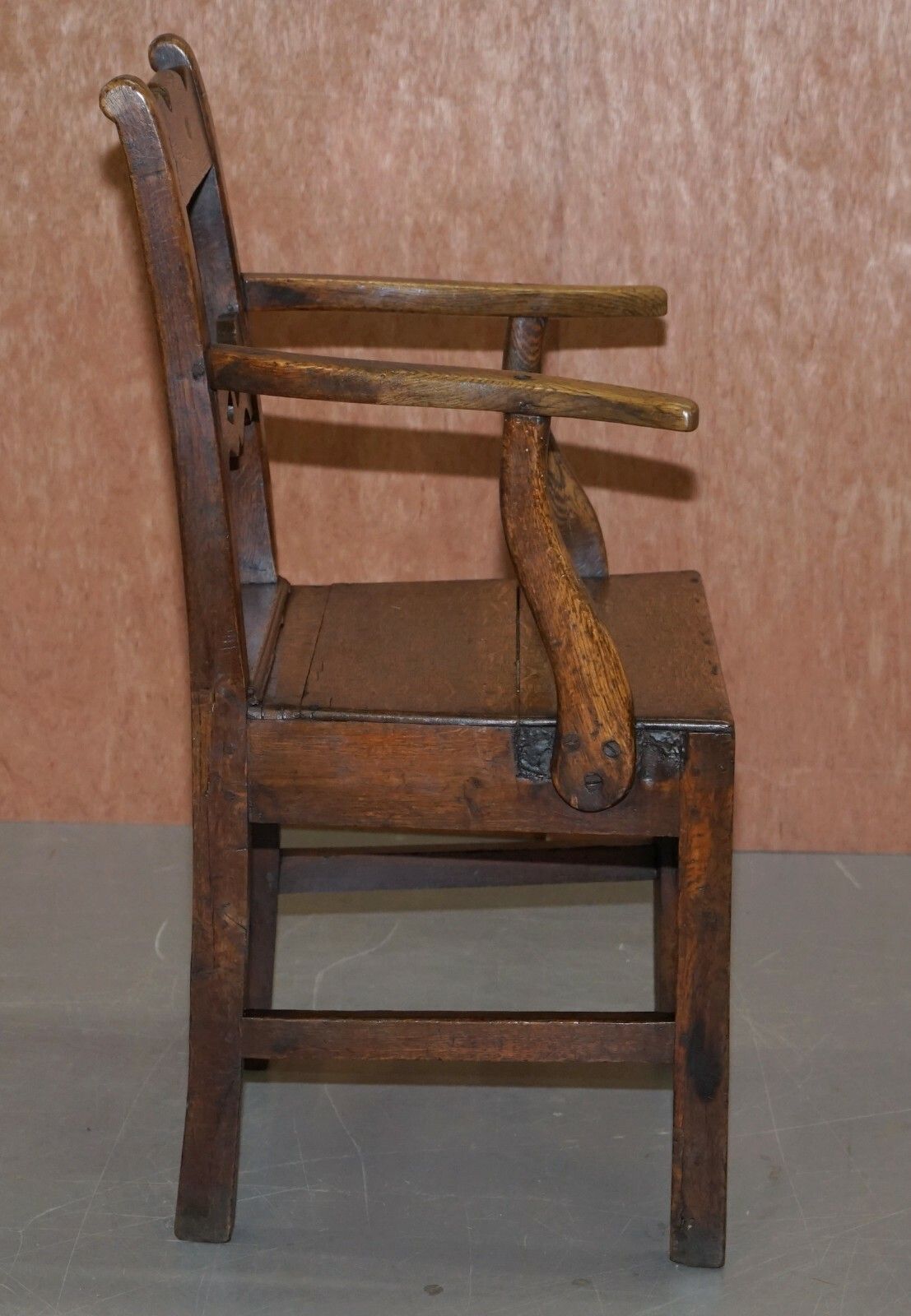 Lovely George II Circa 1760 Primitive Carver Armchair Original Period Repairs photo vintage
